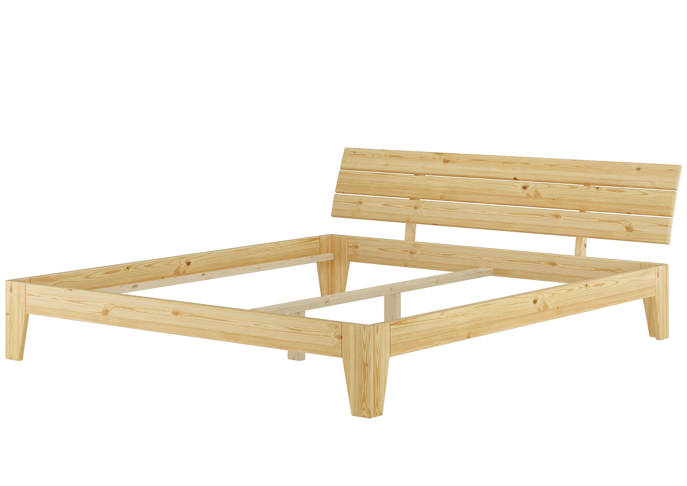 Holzbett, Gartenbett, Holzrahmen, Sonnenliege, Palettenstil, Doppelbett Kiefer natur ohne Zubehör