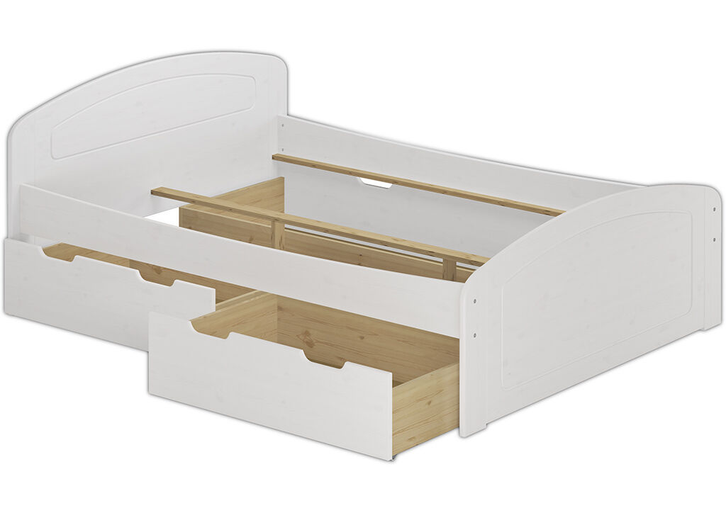 Quattro varianti di funzionale matrimoniale grande bianco 180x220 e 3 cassetti V-60.50-18-220W