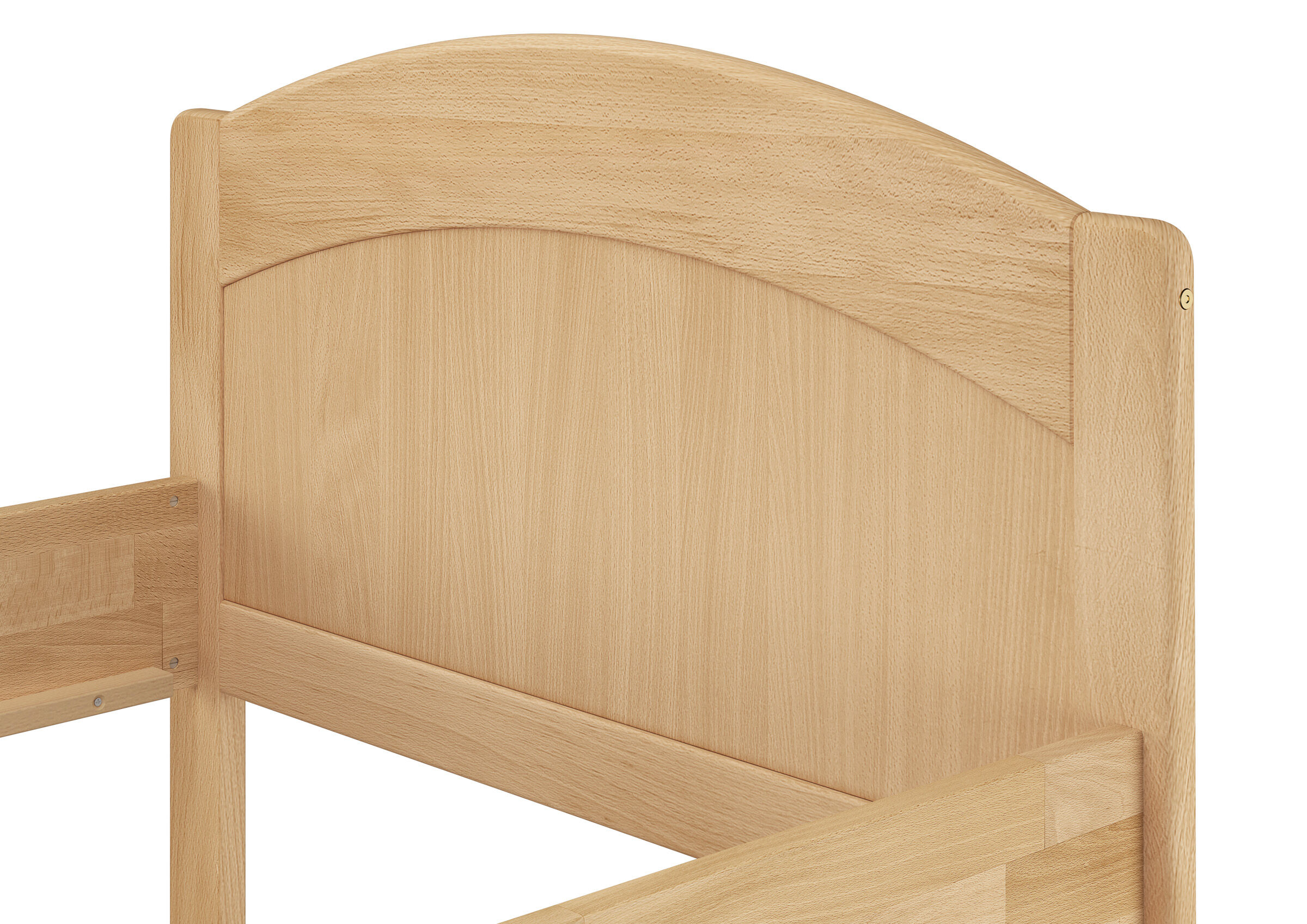 Holz, Kopfteil, Kinderbett, Naturholz, Grifffrei, Kopfteil Buche massiv