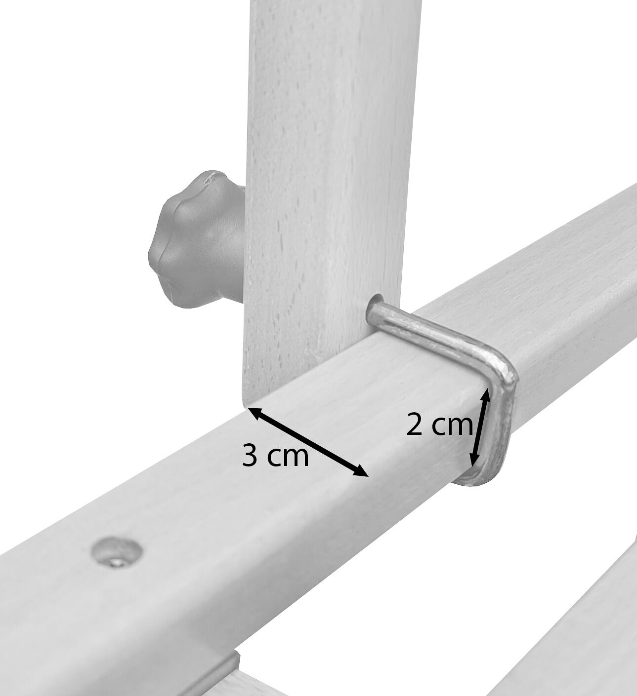 metall, Befestigung, Schraube, verstellbar, Klemme, Detailbild den Verbindung der Lehne