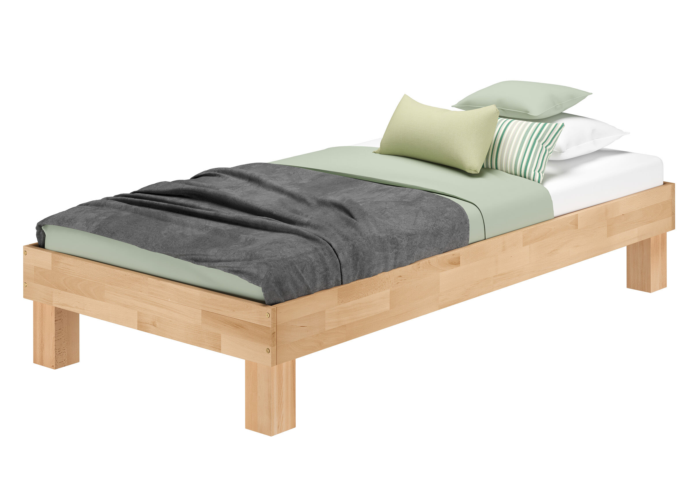 Moebel, Krippe, Bett für Säuglinge, Bett, Stabiles Holzbett Buche 90x220