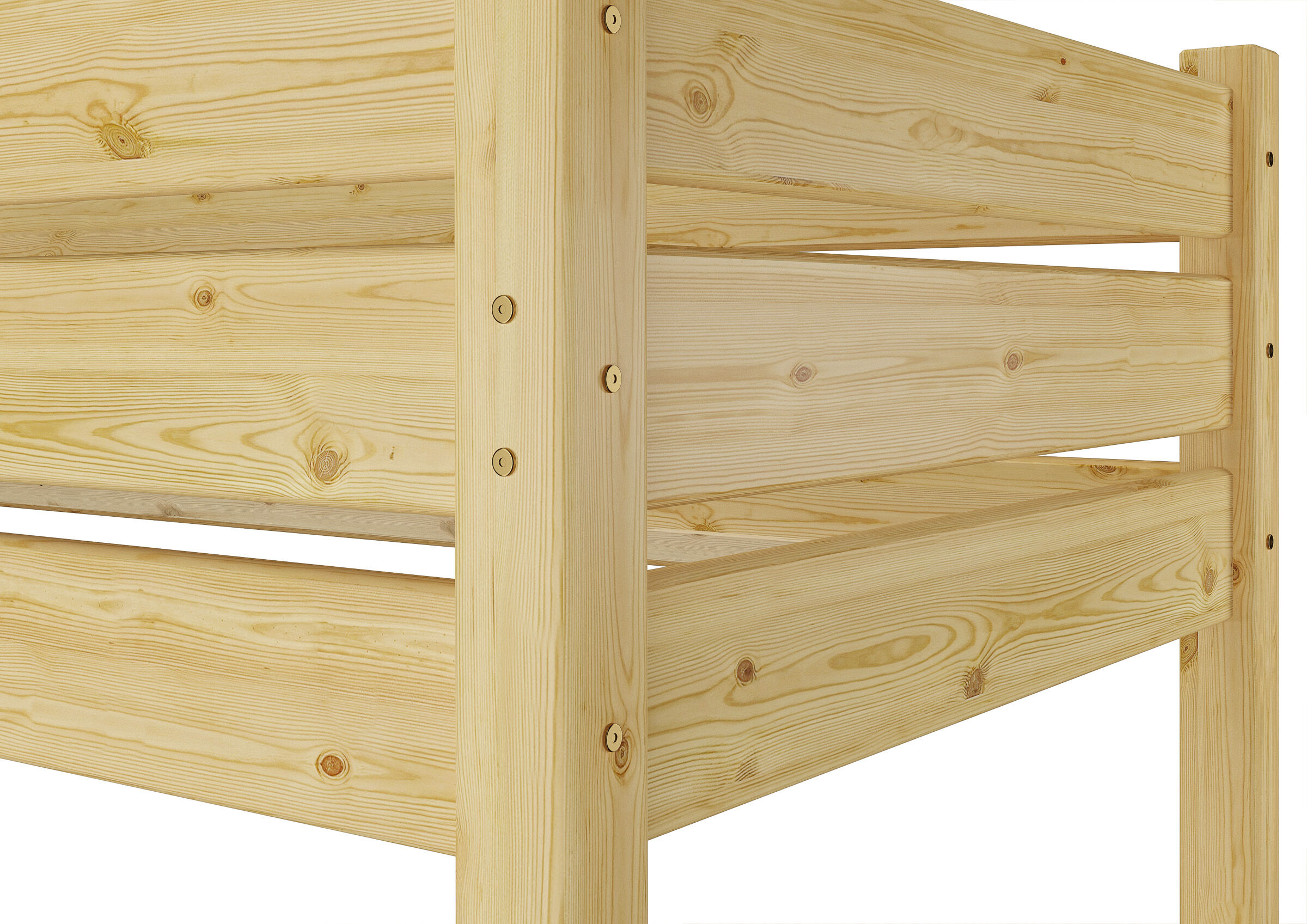 Holz, Holzbett, Bettgestell, Kiefernholz, Massivholz, Etagenbett Kiefer natur oberes Bett
