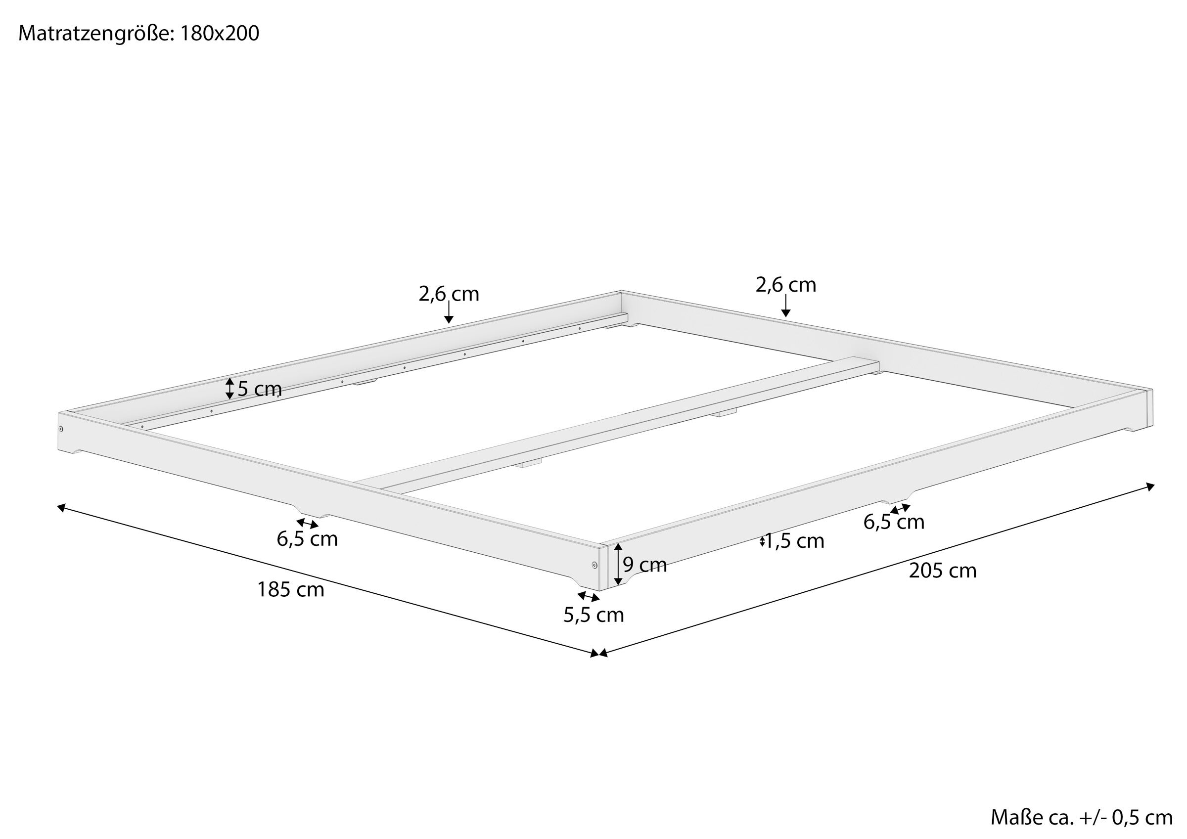 Diagramm, Handlung, Maße des Futonbettes 180x200