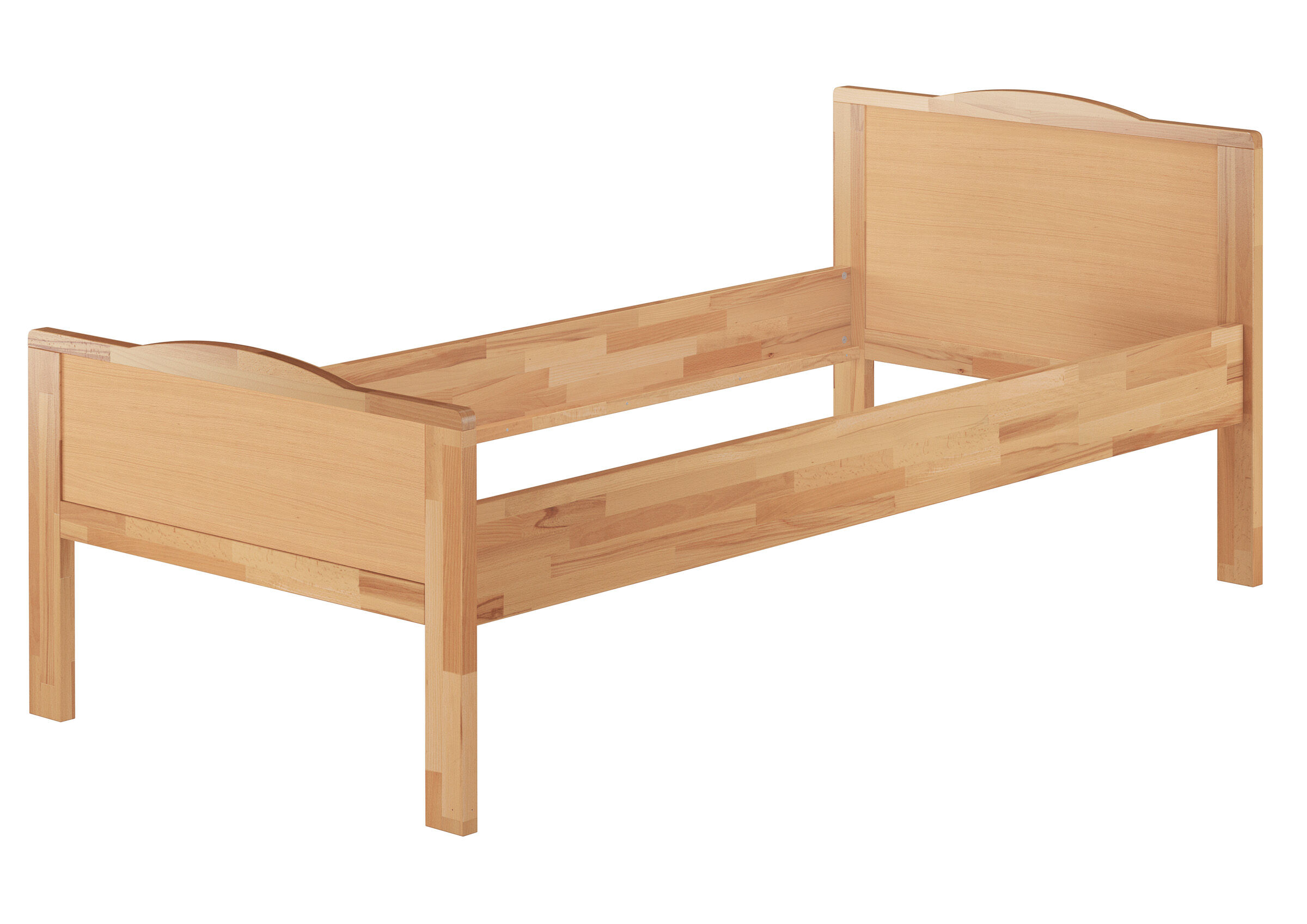 Holzbett, Kinderbett, Kein Matratze, Holzoptik, Lattenrost nicht sichtbar, Bettrahmen Buche massiv
