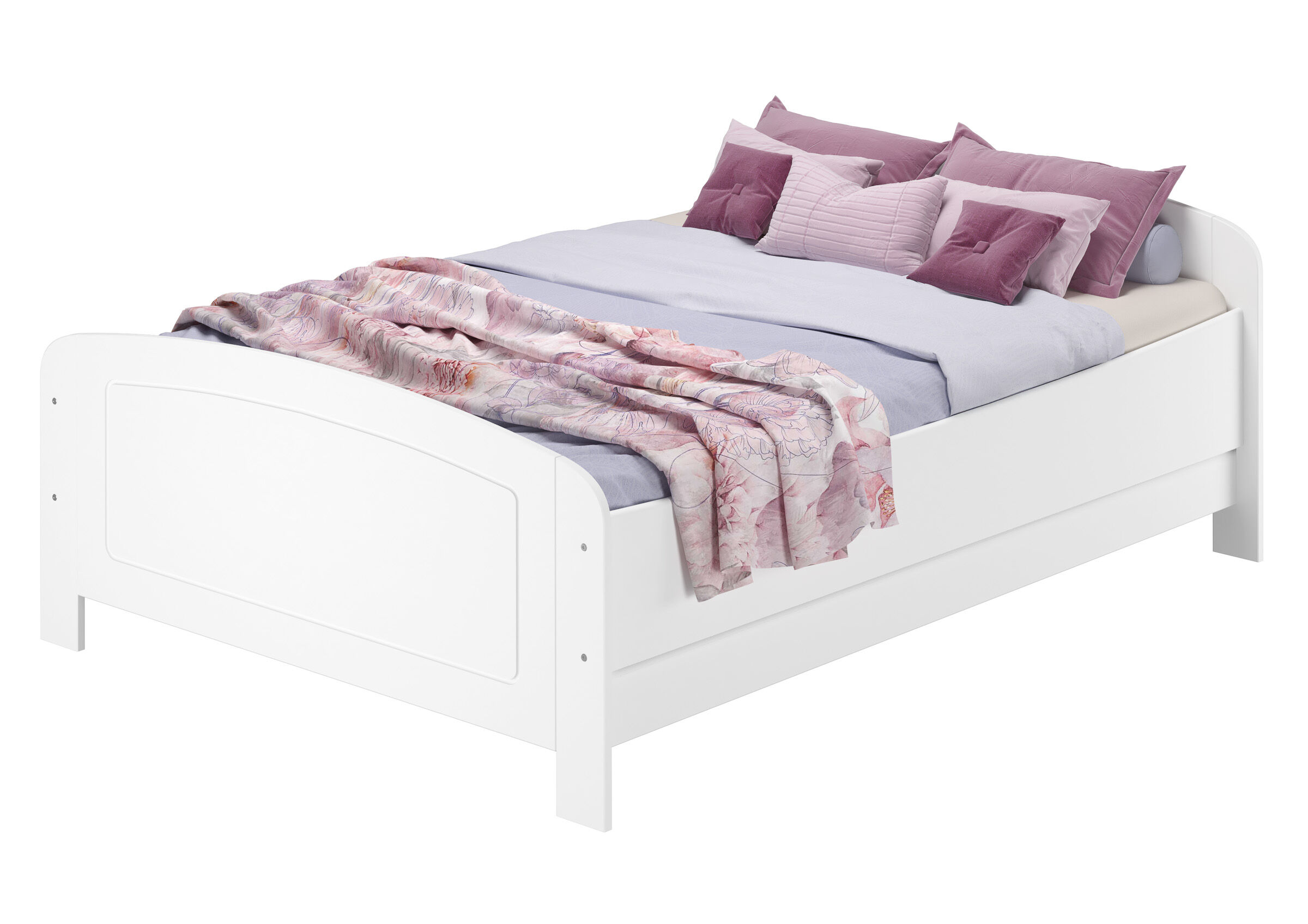 Bett, Bettgestell, Kissen, Decke, Bettwäsche/Bed-Layer, Schönes Seniorenbett 140x200 für 2 Personen