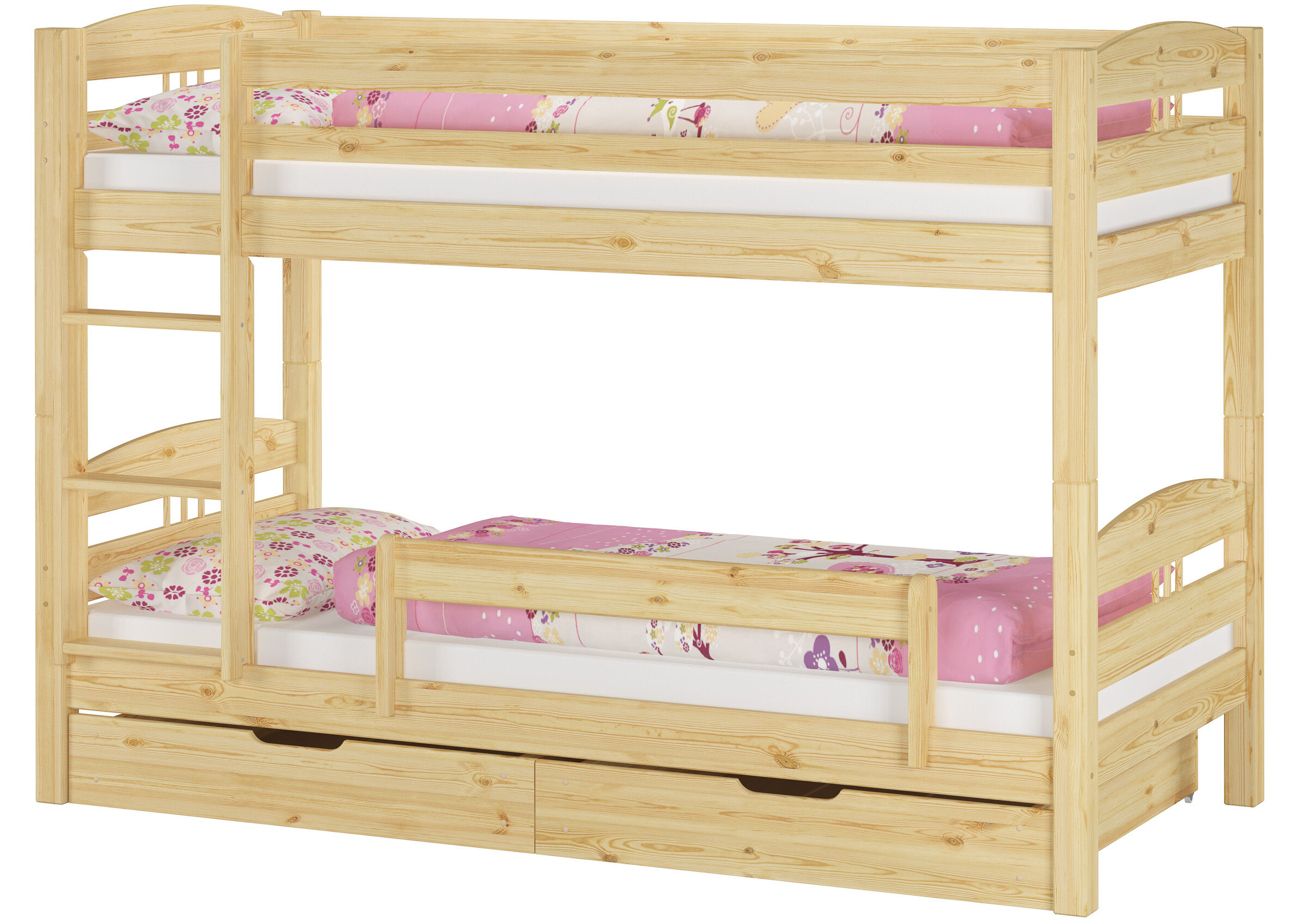 Etagenbett, Kiefernholz, Holzbett, Tagesbett, Stauraum-Bett, KInderstockbett mit KisiB20