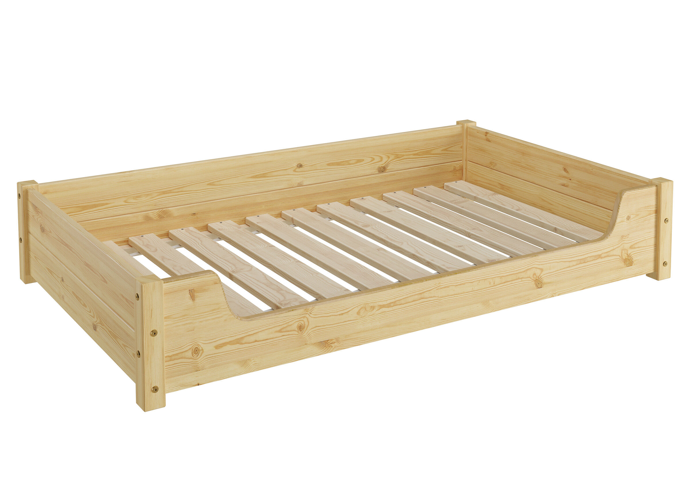 holzbett, bettrahmen, lattenrost, einzelbett, naturholz, Holzbett für Haustiere 120x70 cm