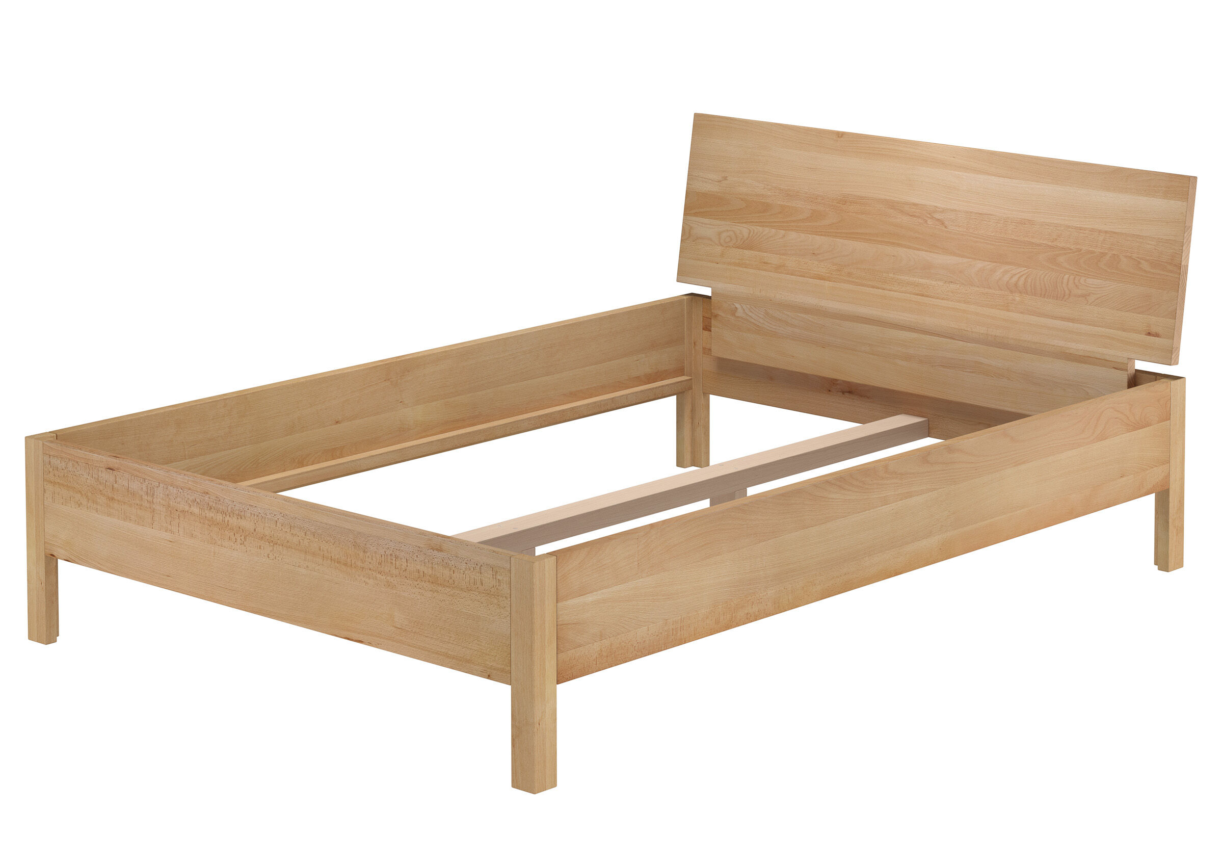 holzbett, bettgestell, holz, einzelbett, kopfteil, Buchenholz-Doppelbett 140x200