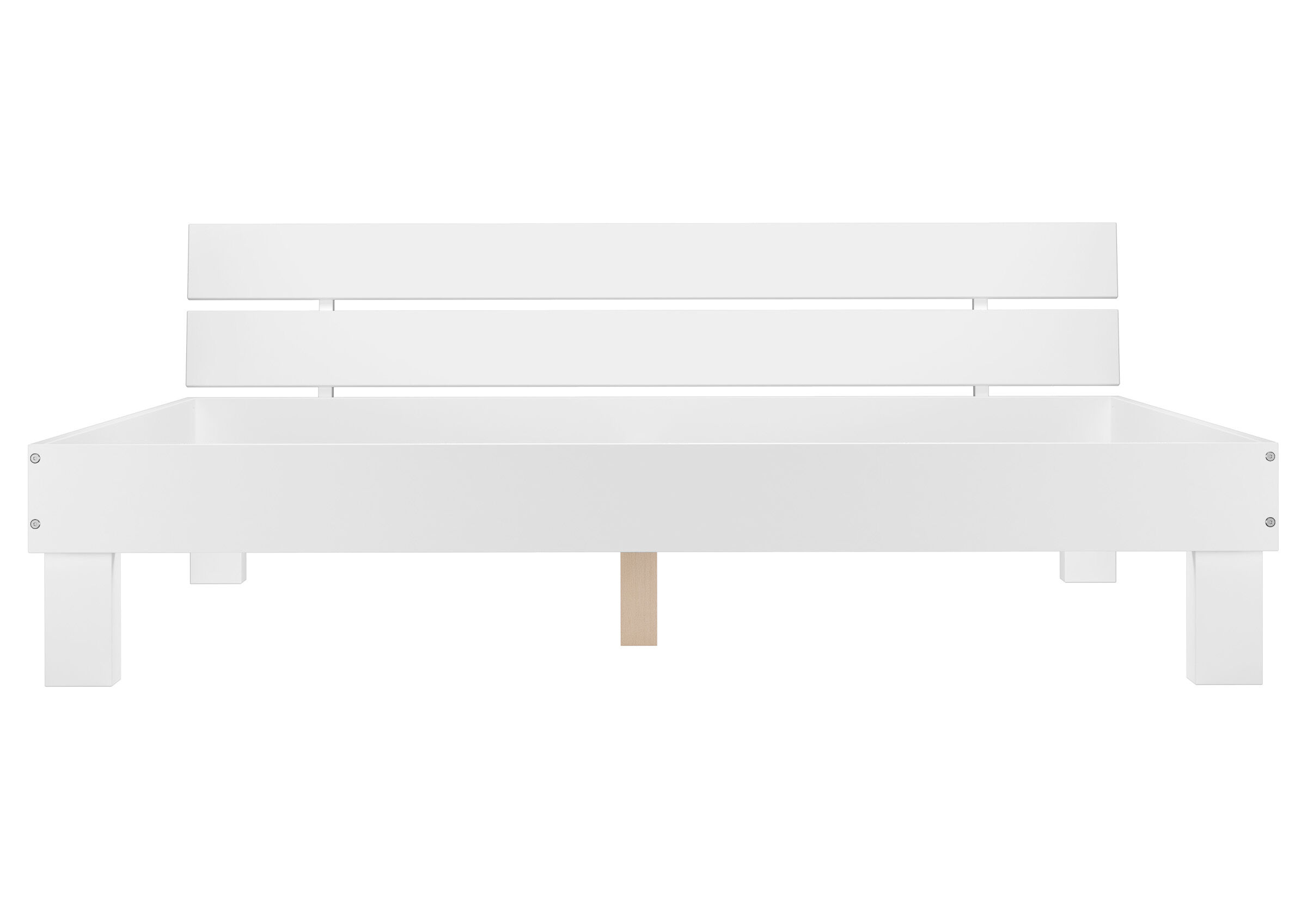 Klassisches Massivholzbett 200x220 aus Buchenholz Zeitloses Doppelbett 200x220 mit Kopflehne