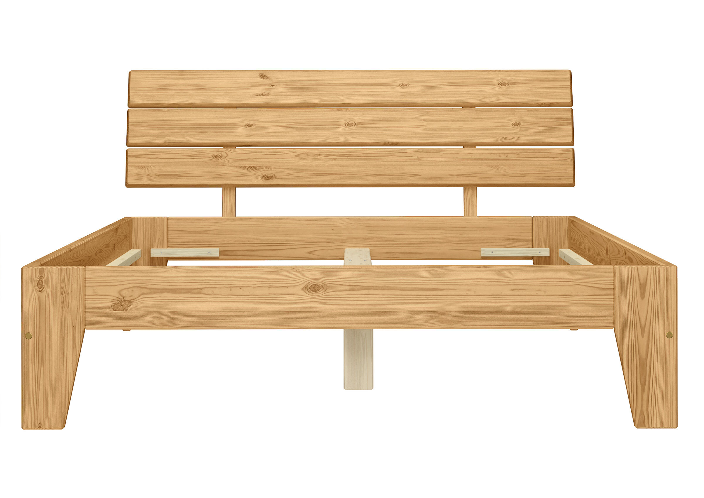 Holzbank, Holz, Holzbank mit Lehne, Gartenbank, Stabiler Rahmen, Gebeiztes Einzelbett 120x200 mit Kopfteil