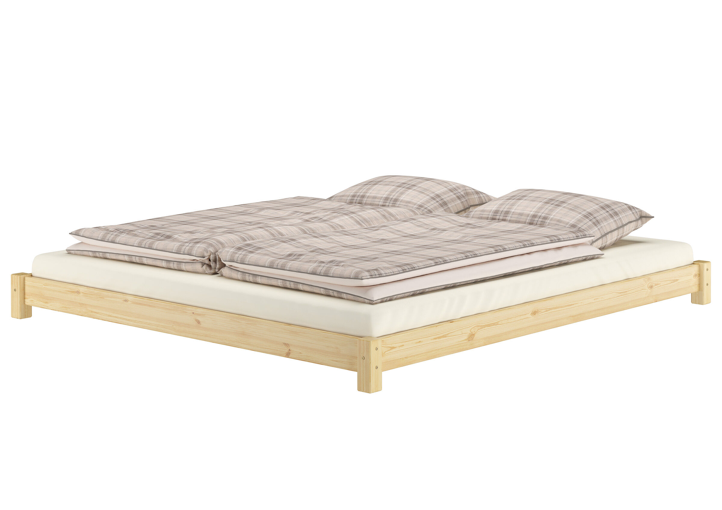 bettgestell, bettenrahmen, holzbett, duvet, plüschkissen,