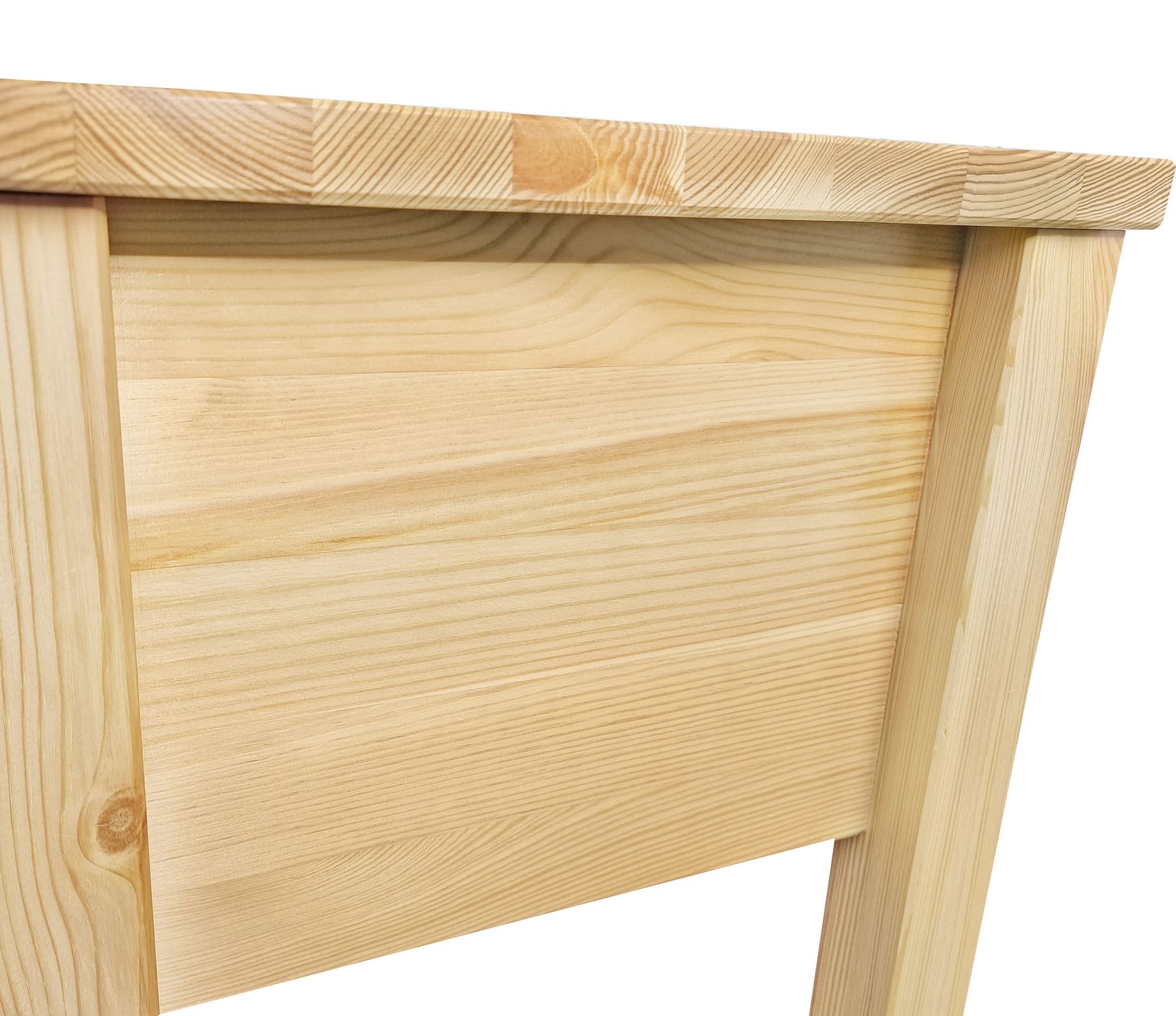 holz, holzkommode, nachtisch, naturholz, platte aus holz, Rückseite Nachttisch Kiefer natur