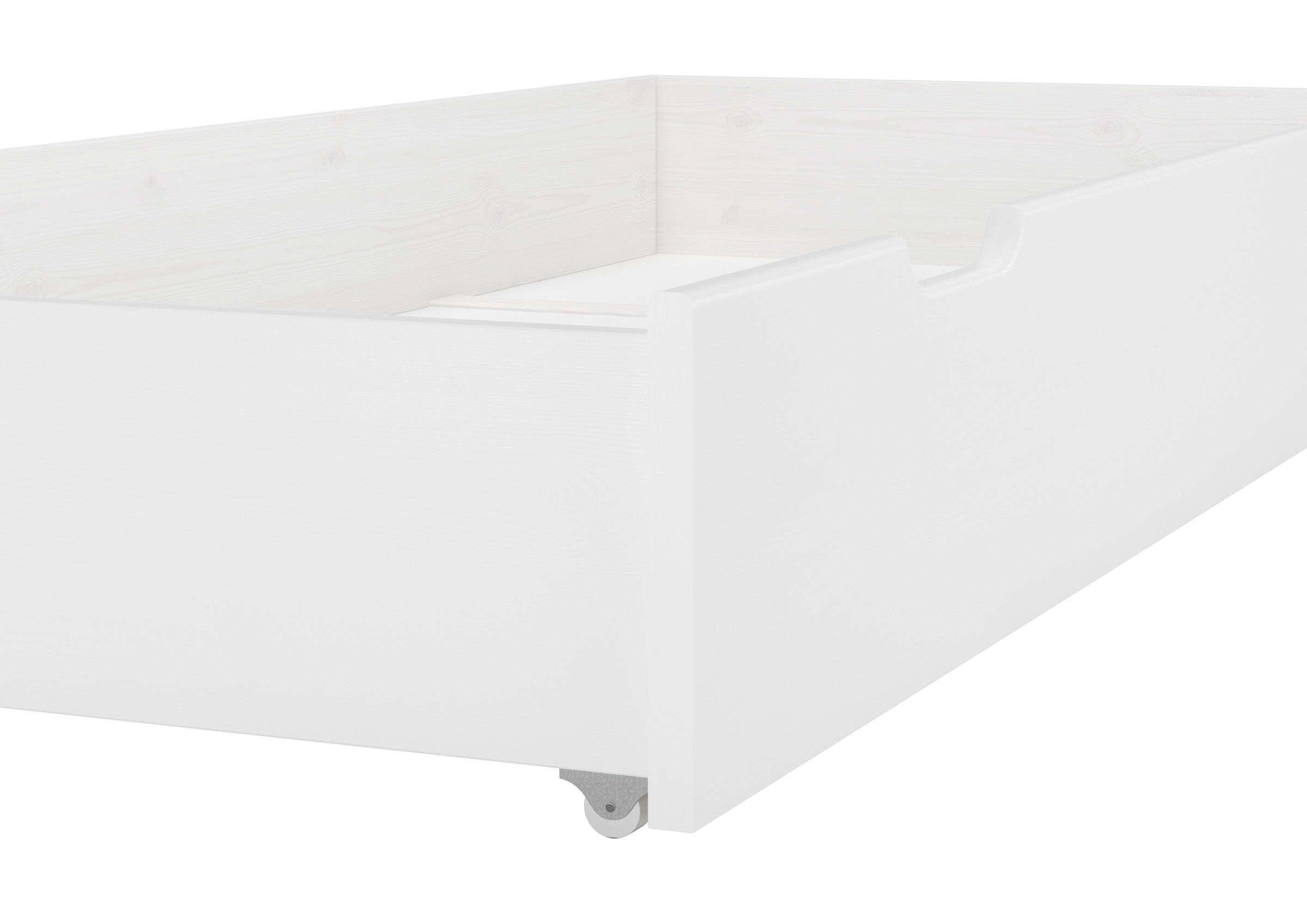 Bettenlade, Holzoptik, Rollen, Weiß, Schublade, Bettkasten weiß
