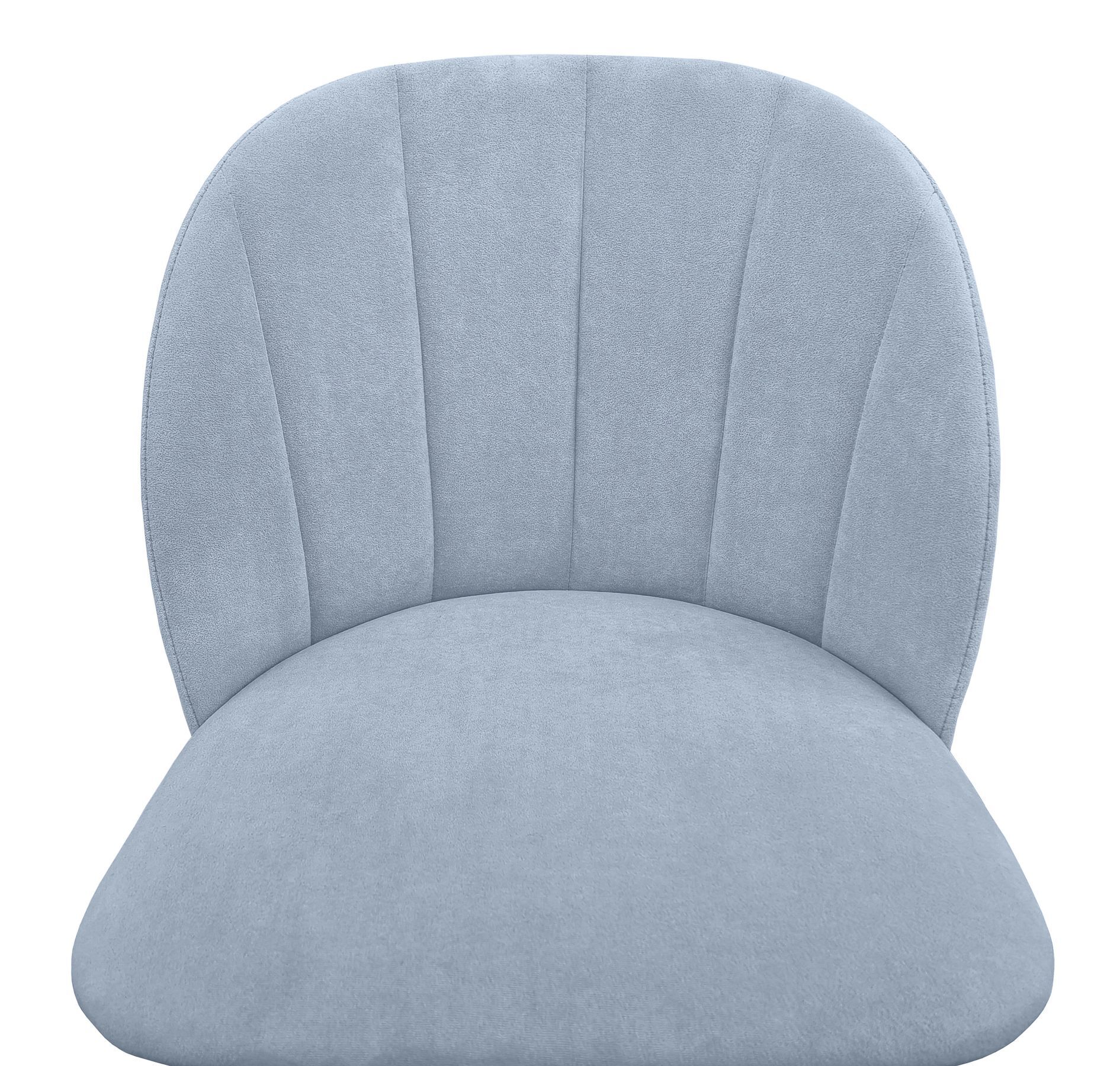 stuhl, sesselläge, bezug, blau, kuschelig, ergonomische Wölbung von Sitzfläche und Lehne