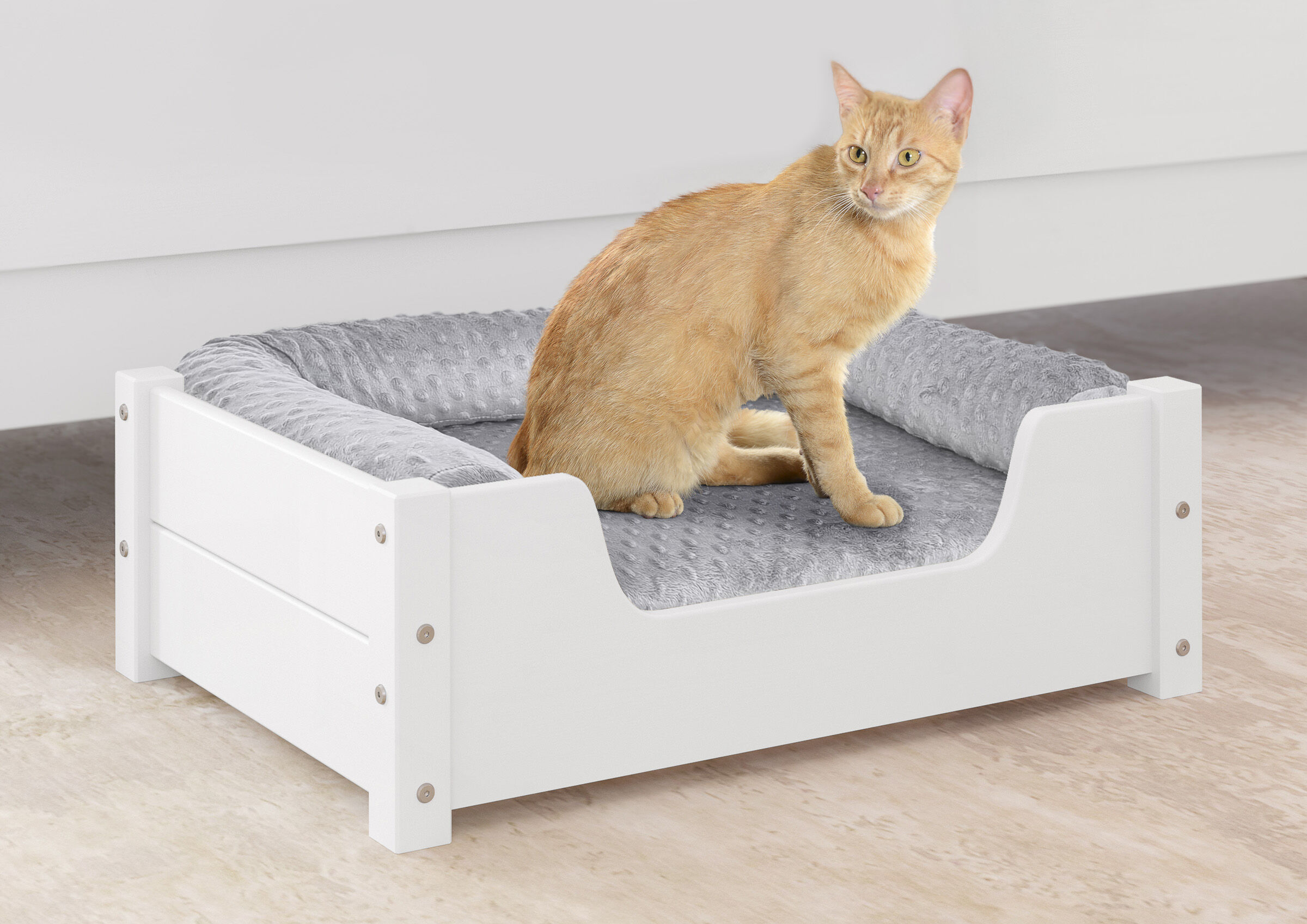 Katzenbett weiß in verschiedenen Farben Haustierbett 60x40 cm