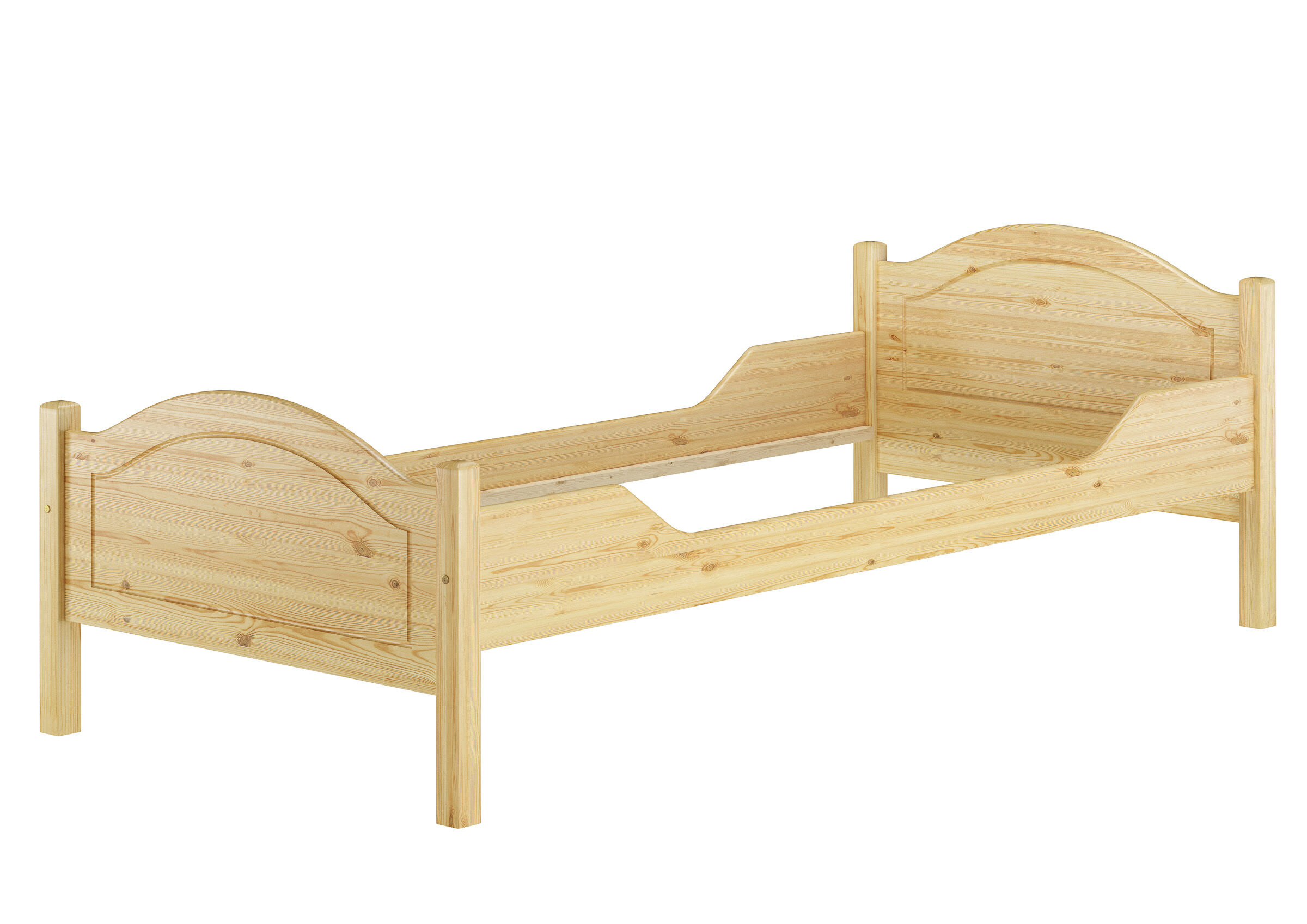 Holzbett, Kiefer, Einzelbett, Kinderbett, Natürliche Holzfarbe, Gästebett Kiefer natur