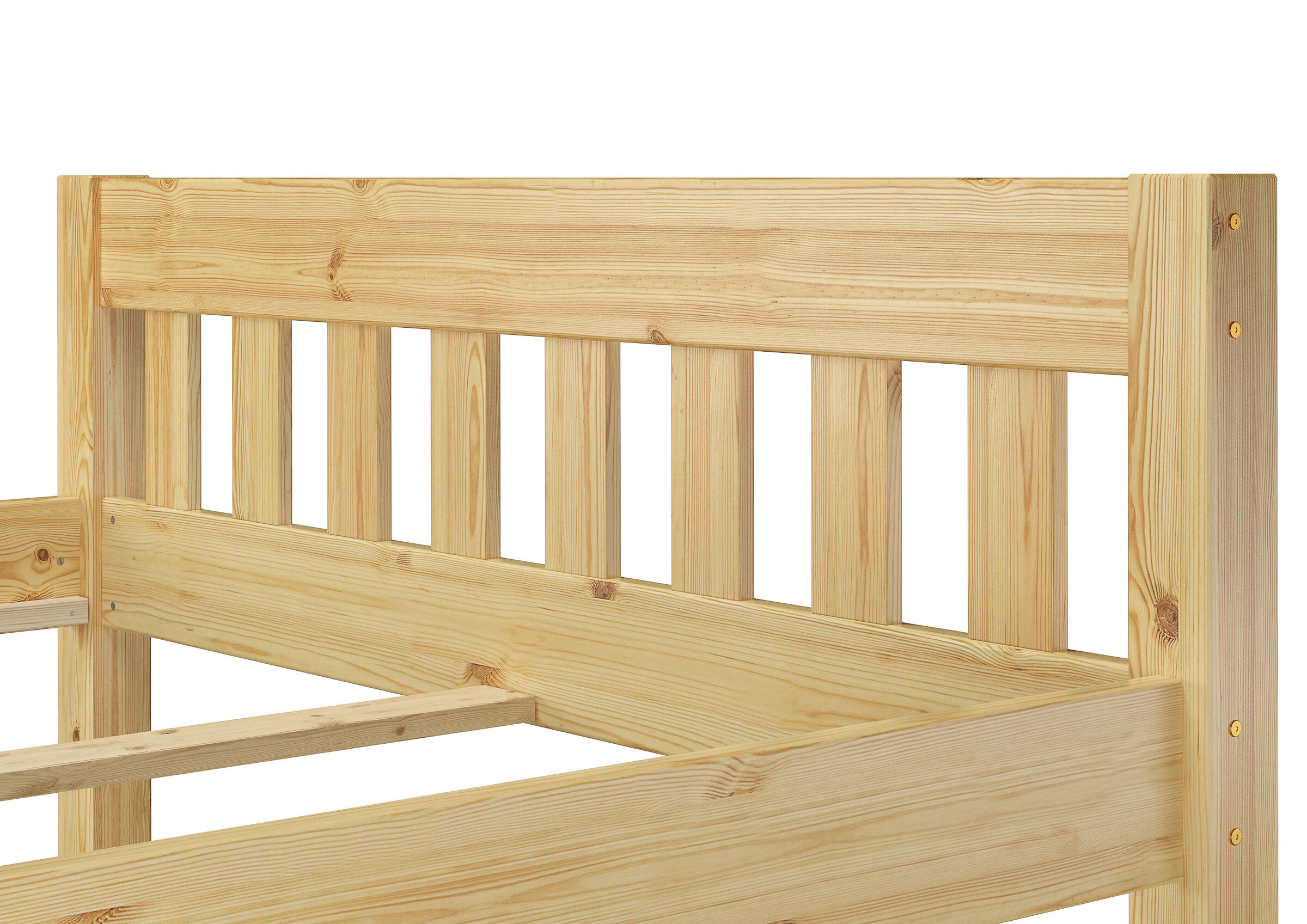 Holzbett, Kiefernholz, Kopfteil, Lattenrost, Schichtholz, Kopfteil Kiefer natur