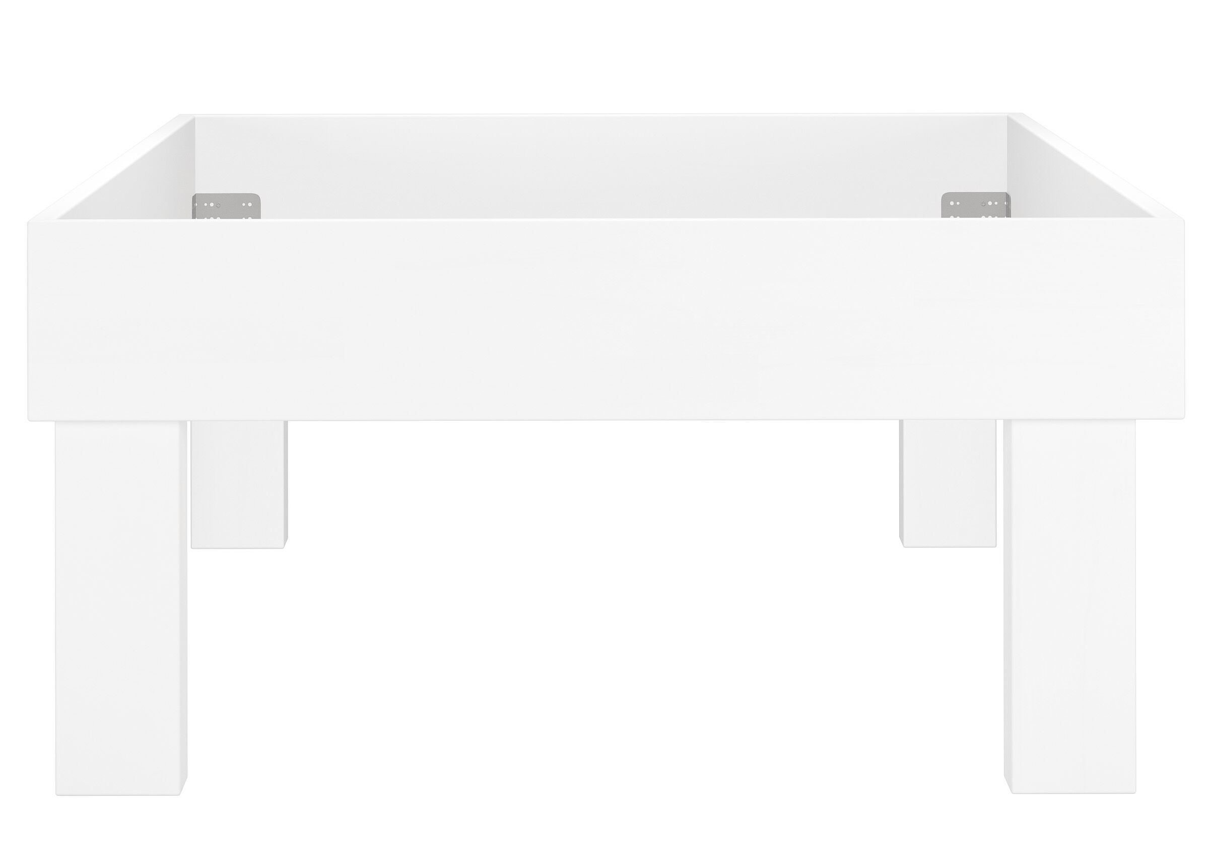 Einzelbett Buche waschweiß 100x200 Holzbett Einzelbett Buche Bettrahmen Futonbett Breite wählbar mit hohen Füßen V-60.87W-H