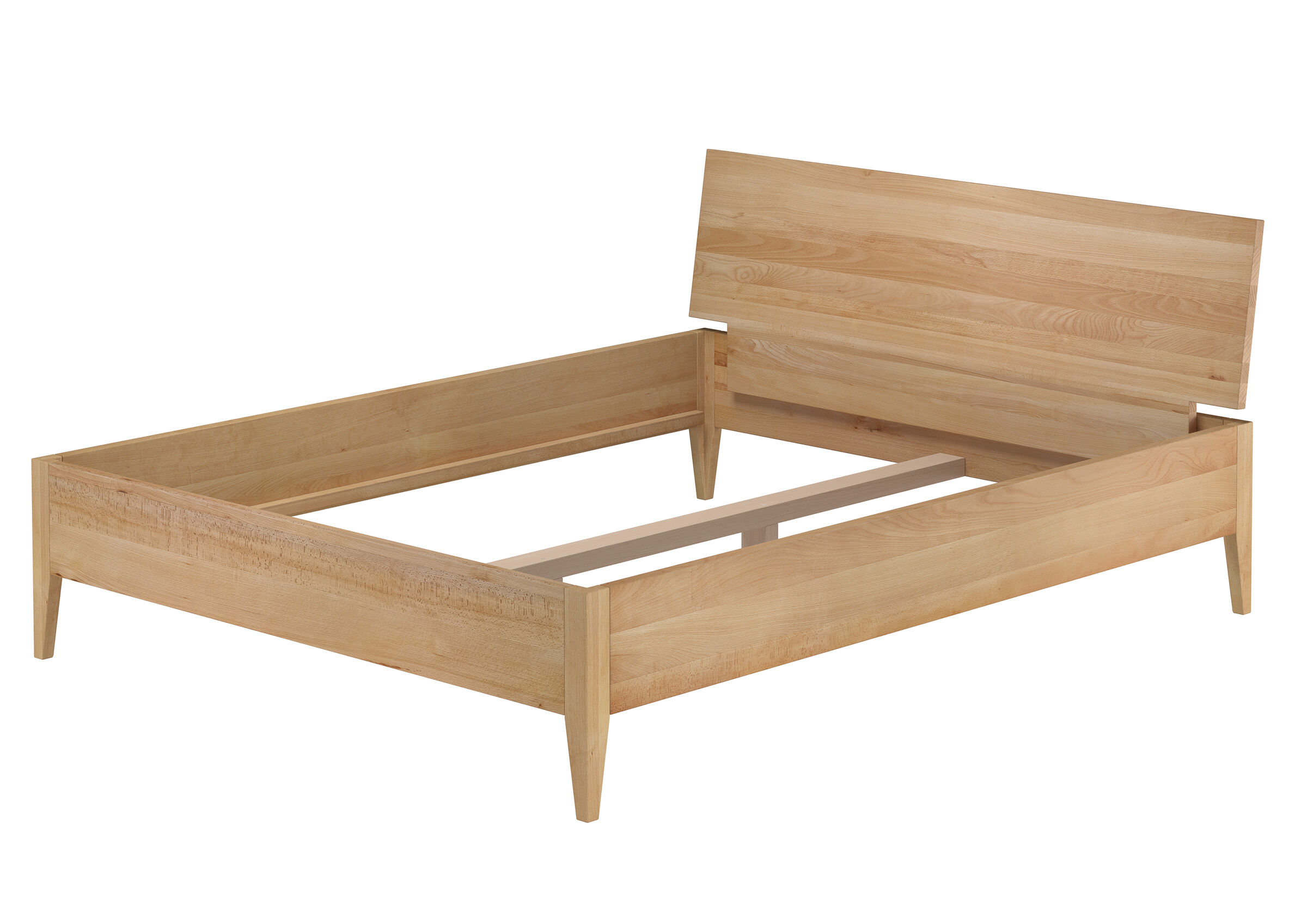 bettgestell, holzbett, kleinholzbett, holz_schema, bettkasten-frei, Buchenholz-Doppelbett 160x200