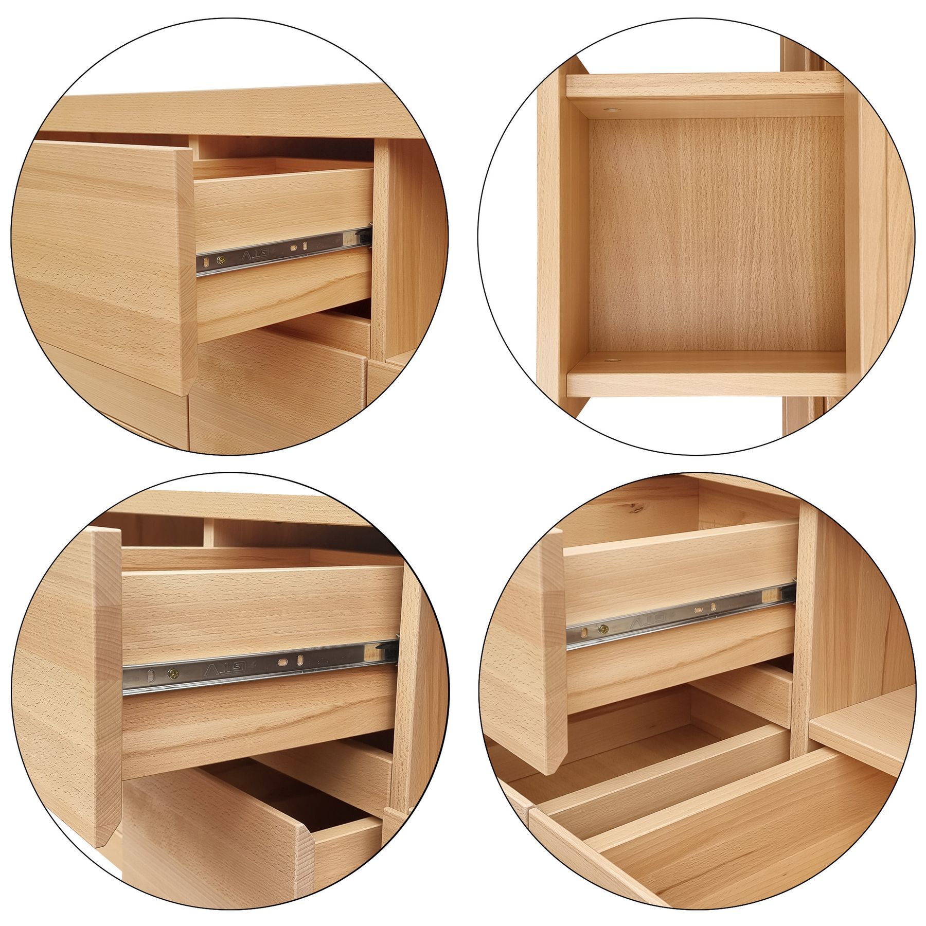Holzmöbel, Schubladen, Küche/Schrank, Nusston, Massivholz, Schubladen Details der TV-Kommode
