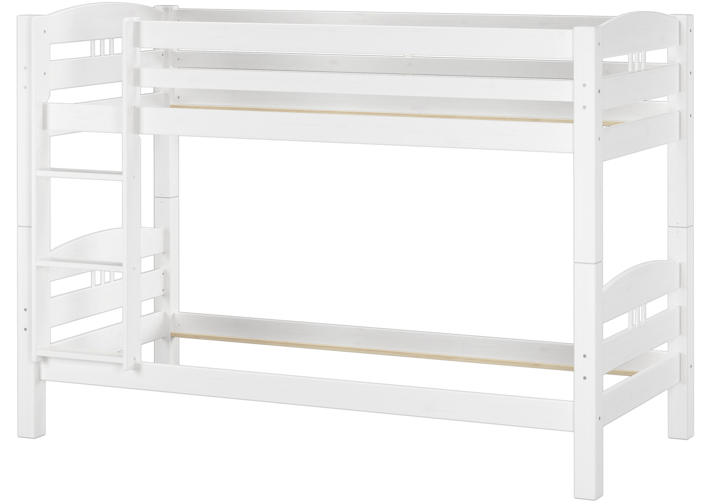 Etagenbett, Holzbett, Weiß, Bettgestell, Holzlattenrost, weißes Kinderetagenbett