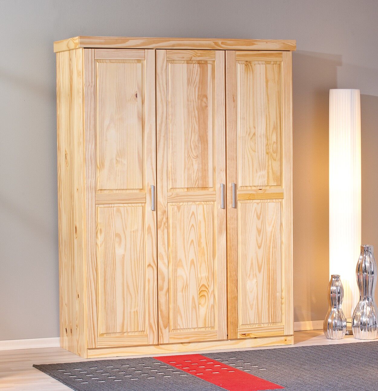 Schrank, Holzschrank, Küchenschrank, Schrank mit Türen, Massivholz, Schlafzimmerschrank Kiefer massiv
