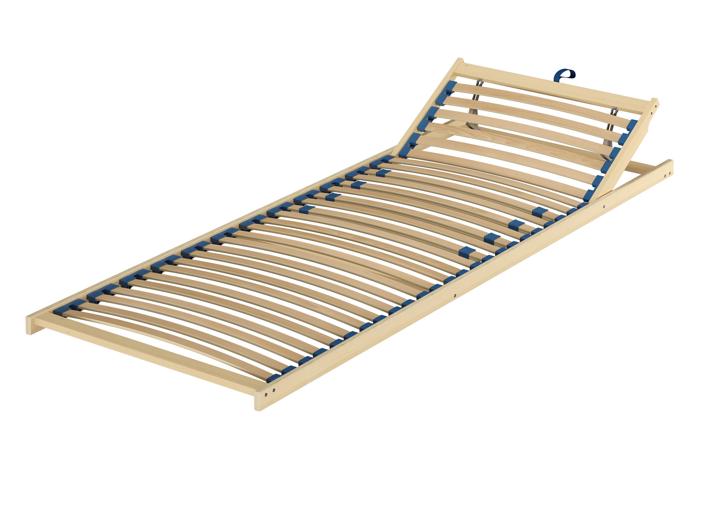 Schlafrahmen, Lattenrost, Holz, verstellbar, blau, Federholzrahmen Beta