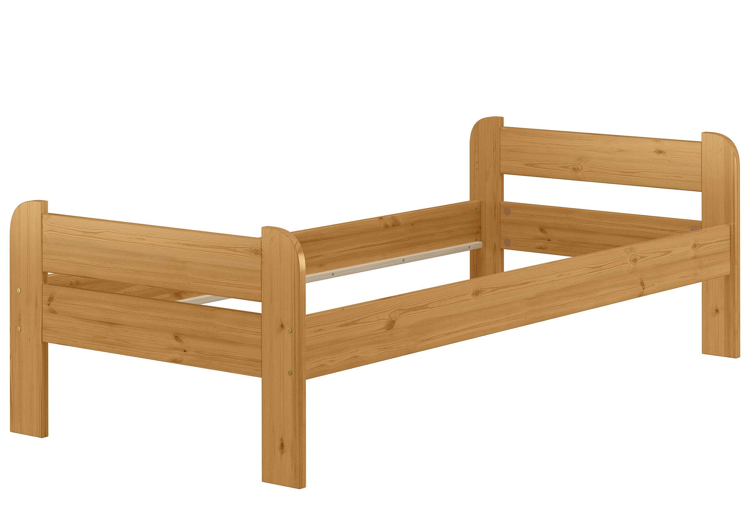 Holzbett, Kinderbett, Holz, Naturholz, Kopf-/Fußteil, Holzbettrahmen 90x200 in Eichenton