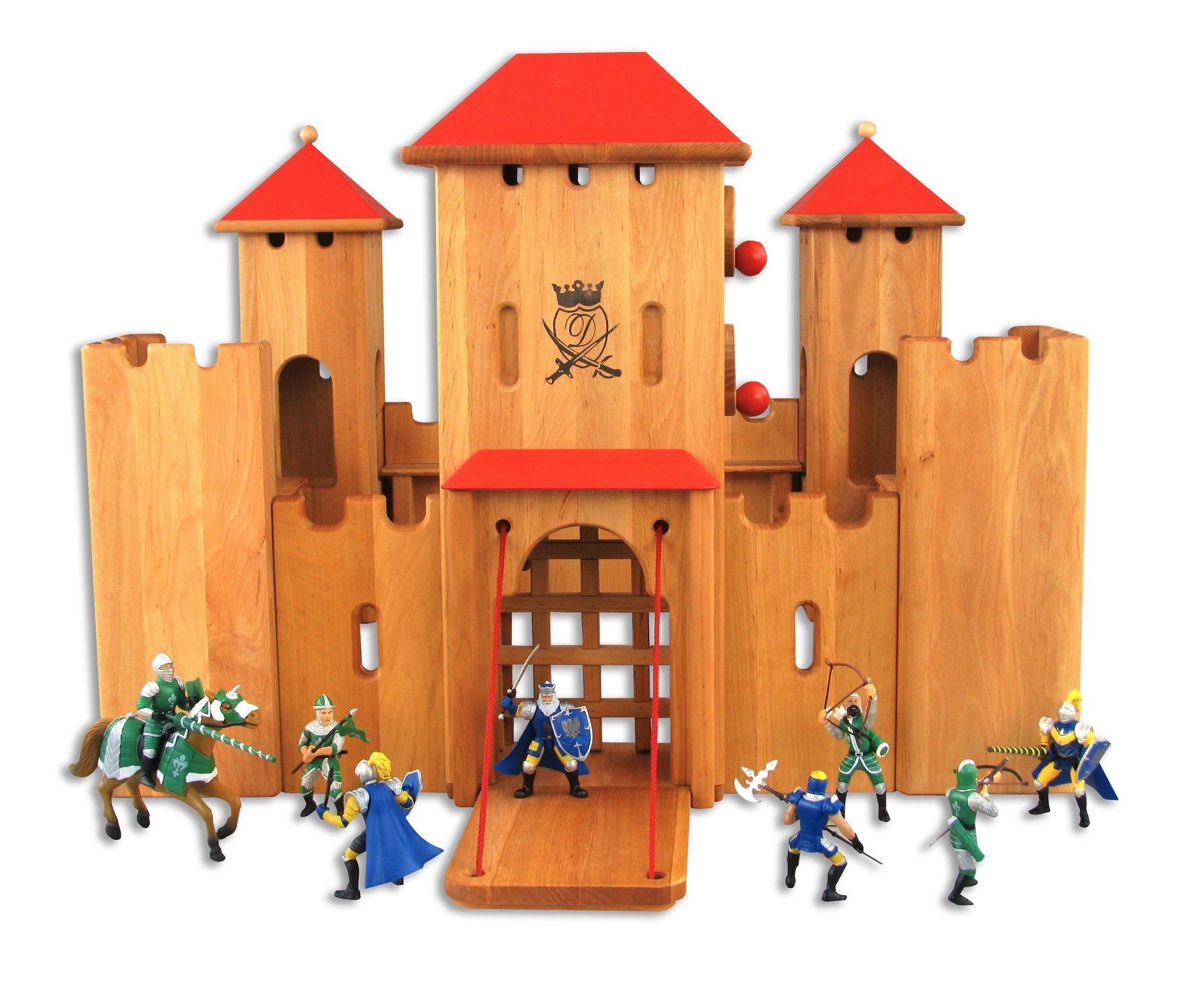 Holzburg, Spielzeugburg, Ritterburg, Holzbaukasten, Kletterturm, Ritterburg mit Türmen