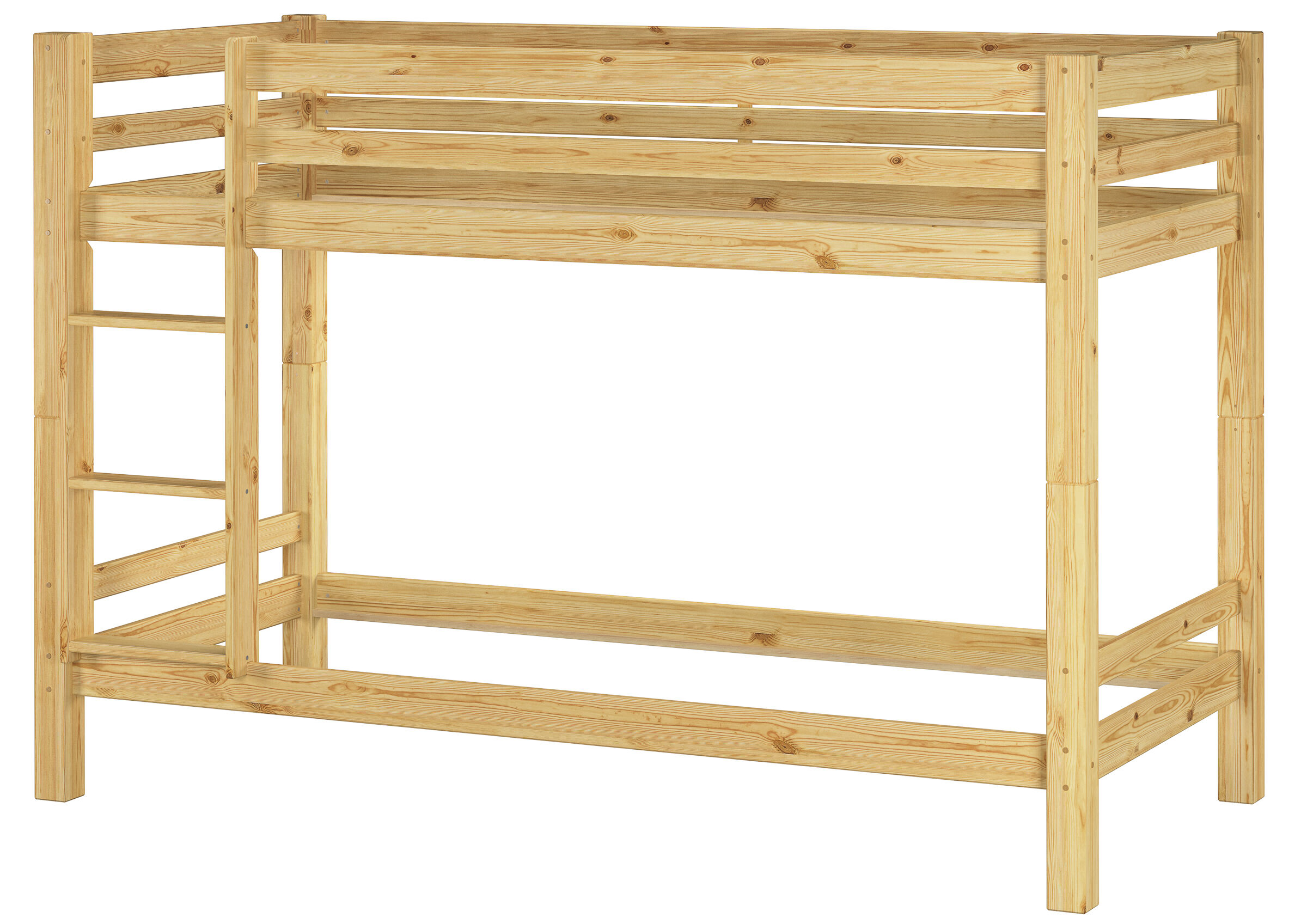 Holzbettrahmen, Hochbett, Naturholz, Holzstruktur, Holzlattenbed, Hochbett für Kinder