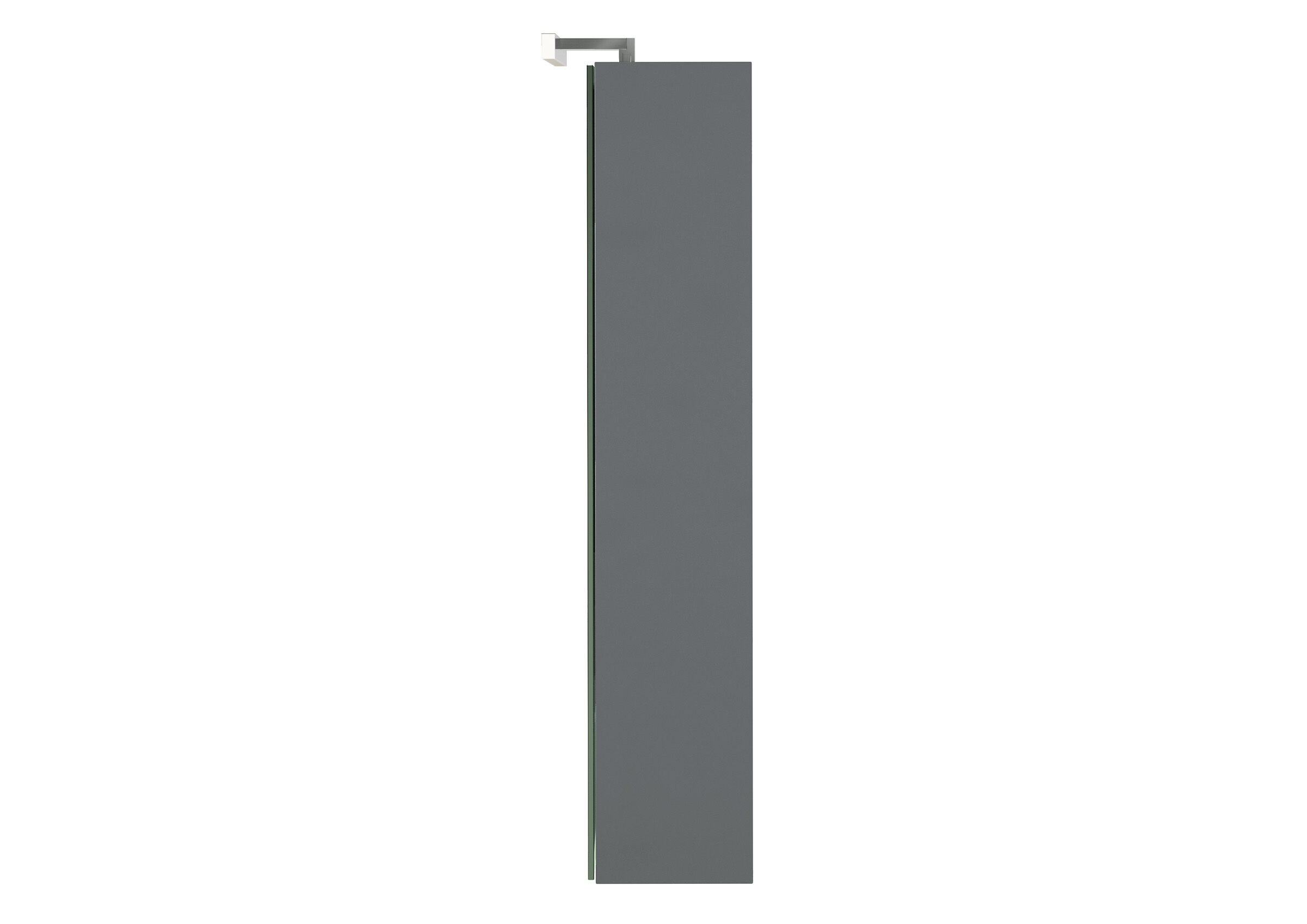 grau, vertical panel, wandlampe, lampenleuchte, metall, Seitenansicht Spiegelschrank mit Licht