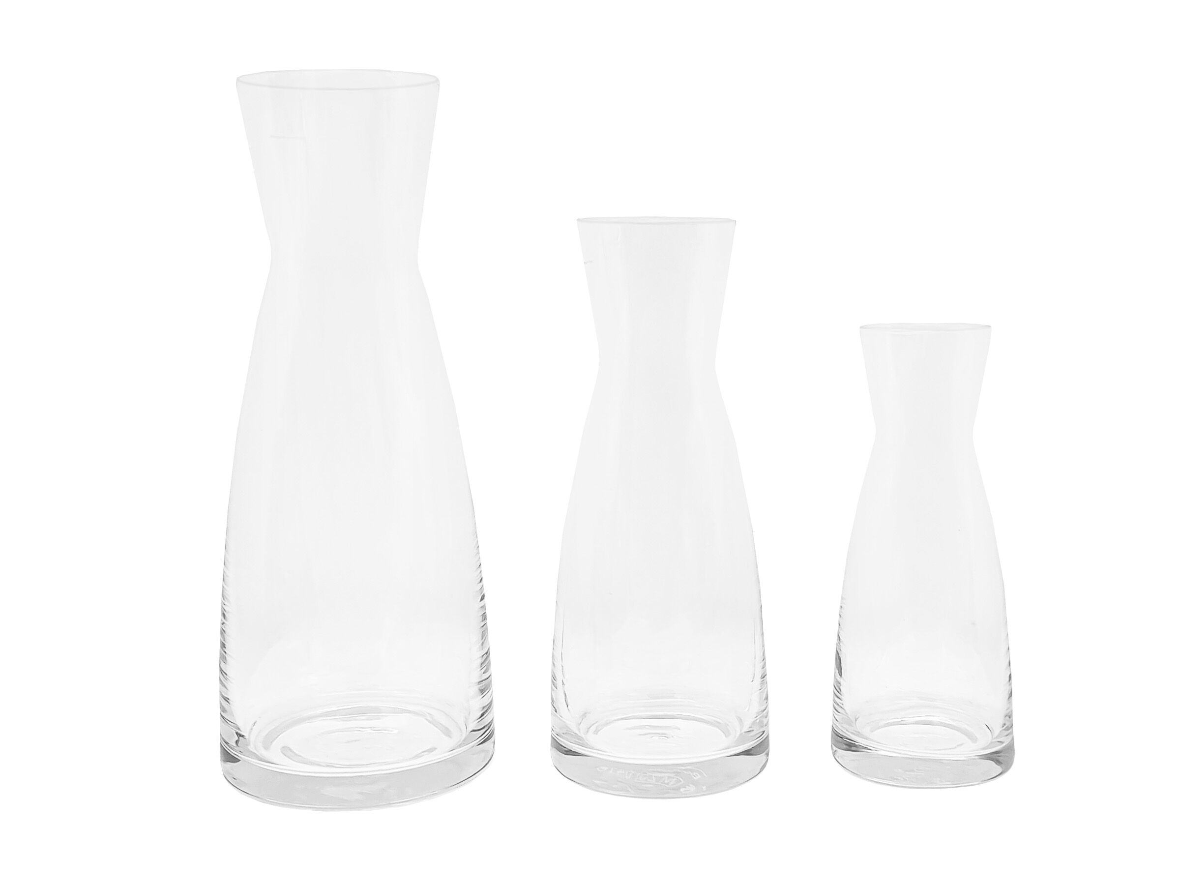 glas, Vasen, Trinkglas-Set, klar, klares Glas, 3 unterschiedliche Wasserkaraffen