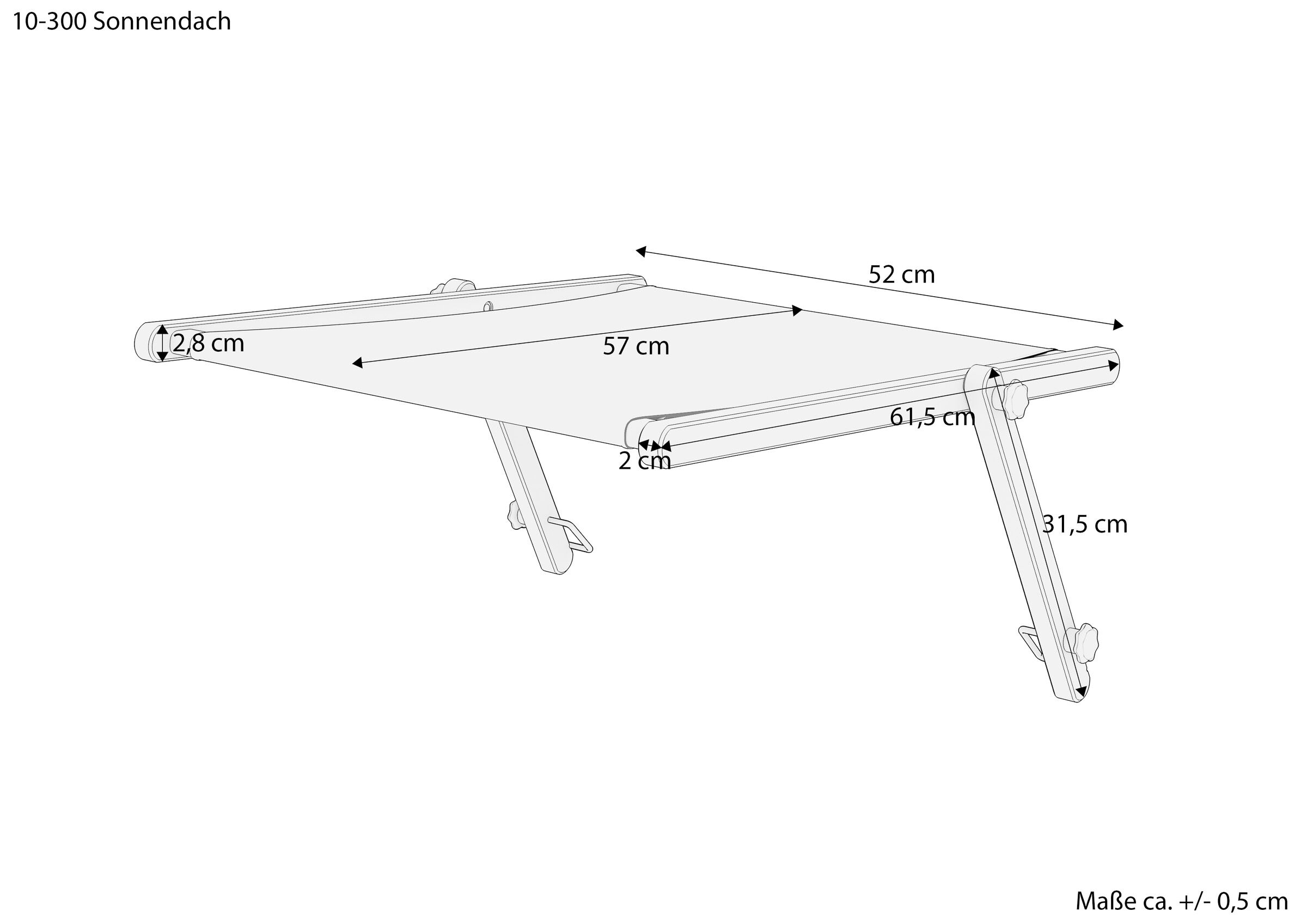 Sonnenblende, Schreibtischplatz, Tischplatte, Ausziehbarer Tisch, Maße, Maßskizze des Holz-Sonnendachs