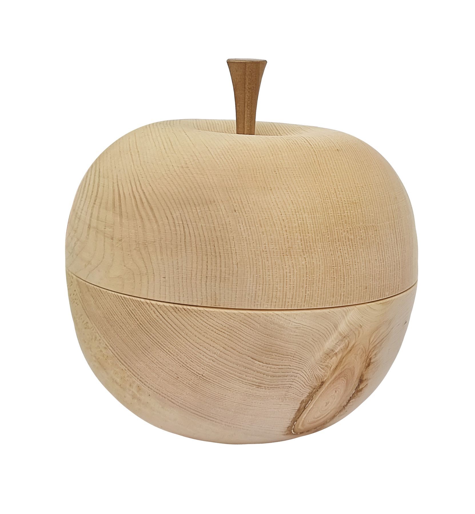 Holz, Apfelform, Holzdeko, Deko-Objekt, Naturholz, Dose mit Deckel aus Zirbenholz