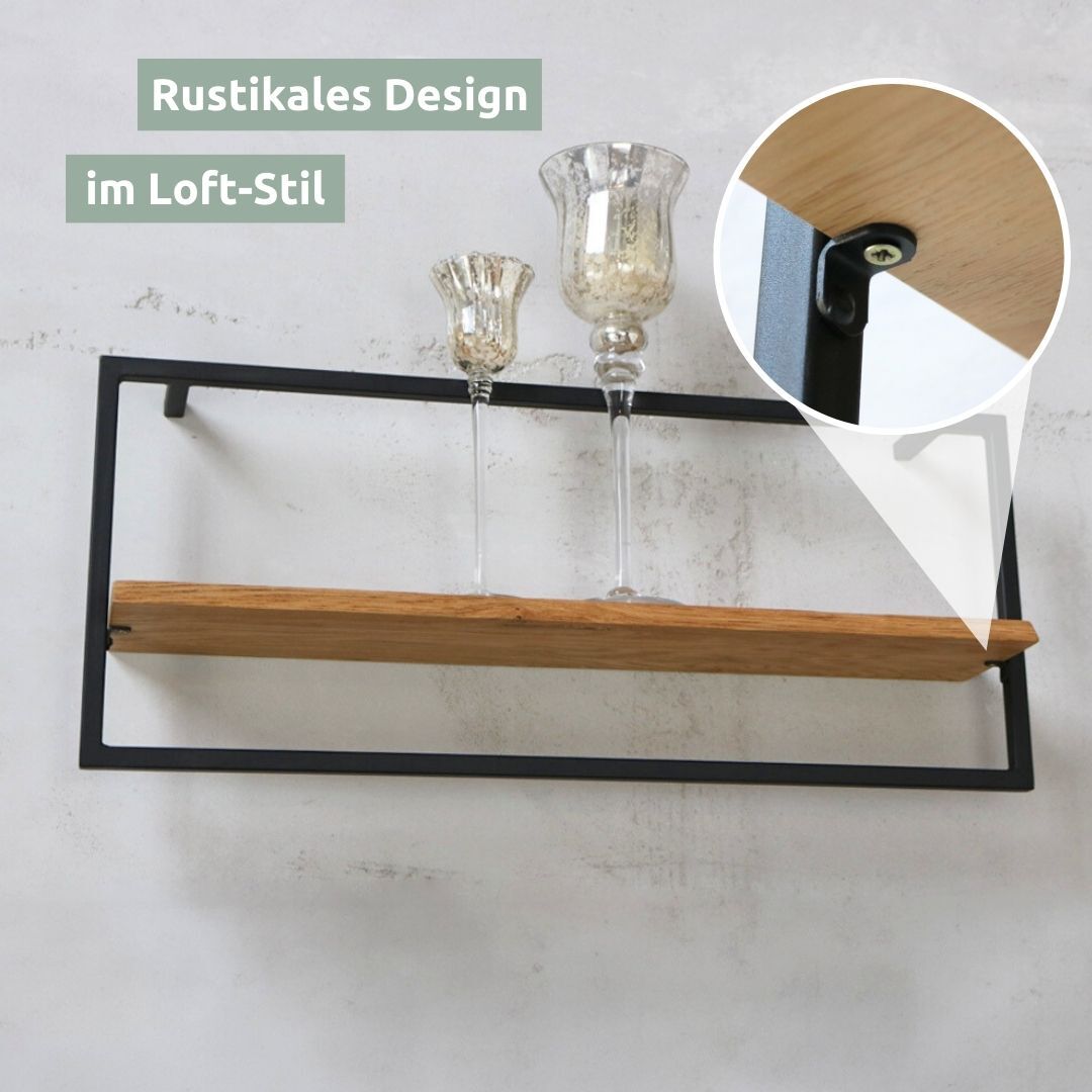 Wandregal 70 cm Eiche natur Dekoregal Eiche natur