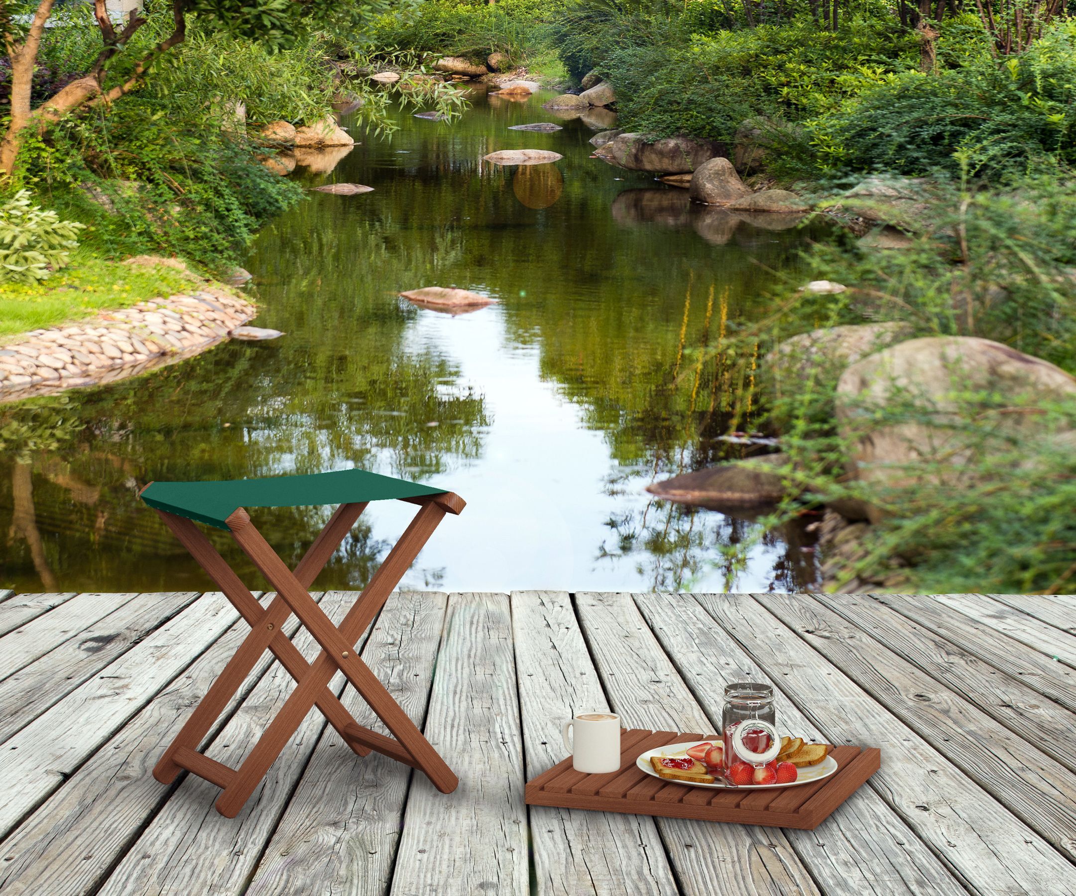 teak, Deck, Lounge, Time, Getränk, Tabletttisch mit Faltfunktion