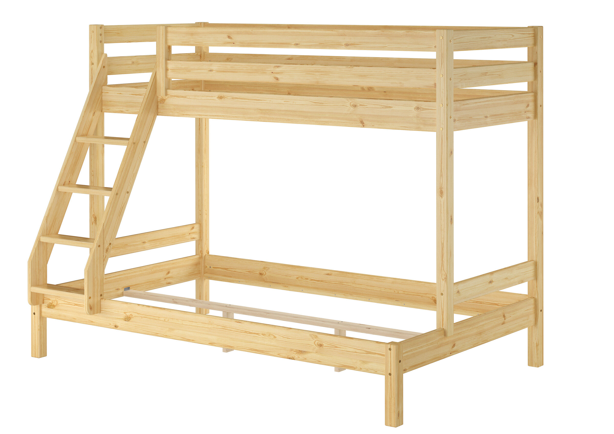hausbett, holz, natur, hochbett, leiterstufe, Kiefer Etagenbett natur ohne Zubehör