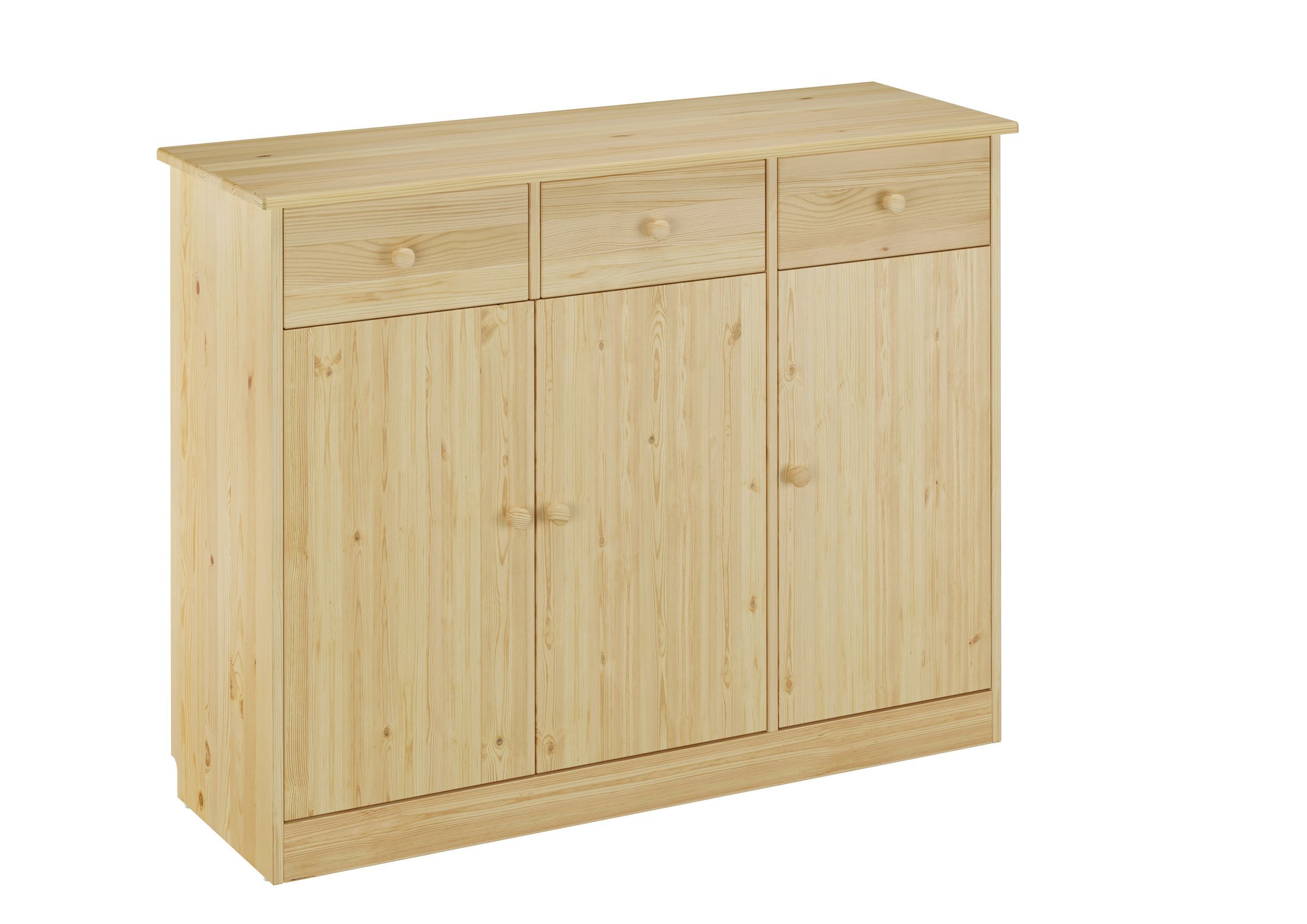 Sideboard Massivholz Kiefer Moebel, Anrichte, Schrank, Kabinett, Kiefer-Anrichte 3-türig