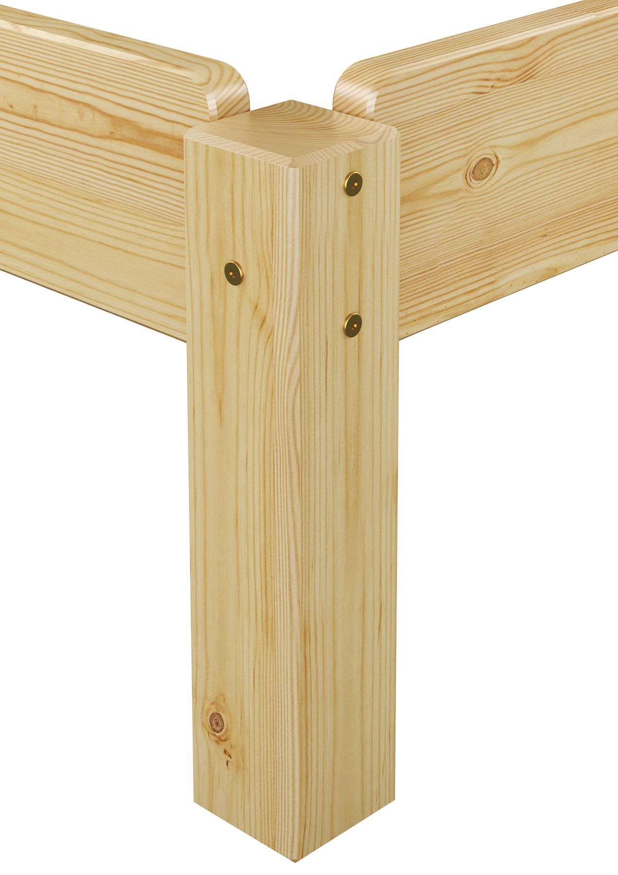 Holzpfosten, Holzbalken, Kernholz, Naturholz, Holzmasse, Bettdetail Stapelbett