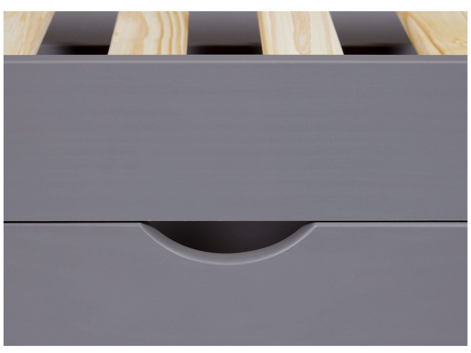 Detailbild Bett grau Funktionsbett Till 90 x 200 cm Massivholz grau