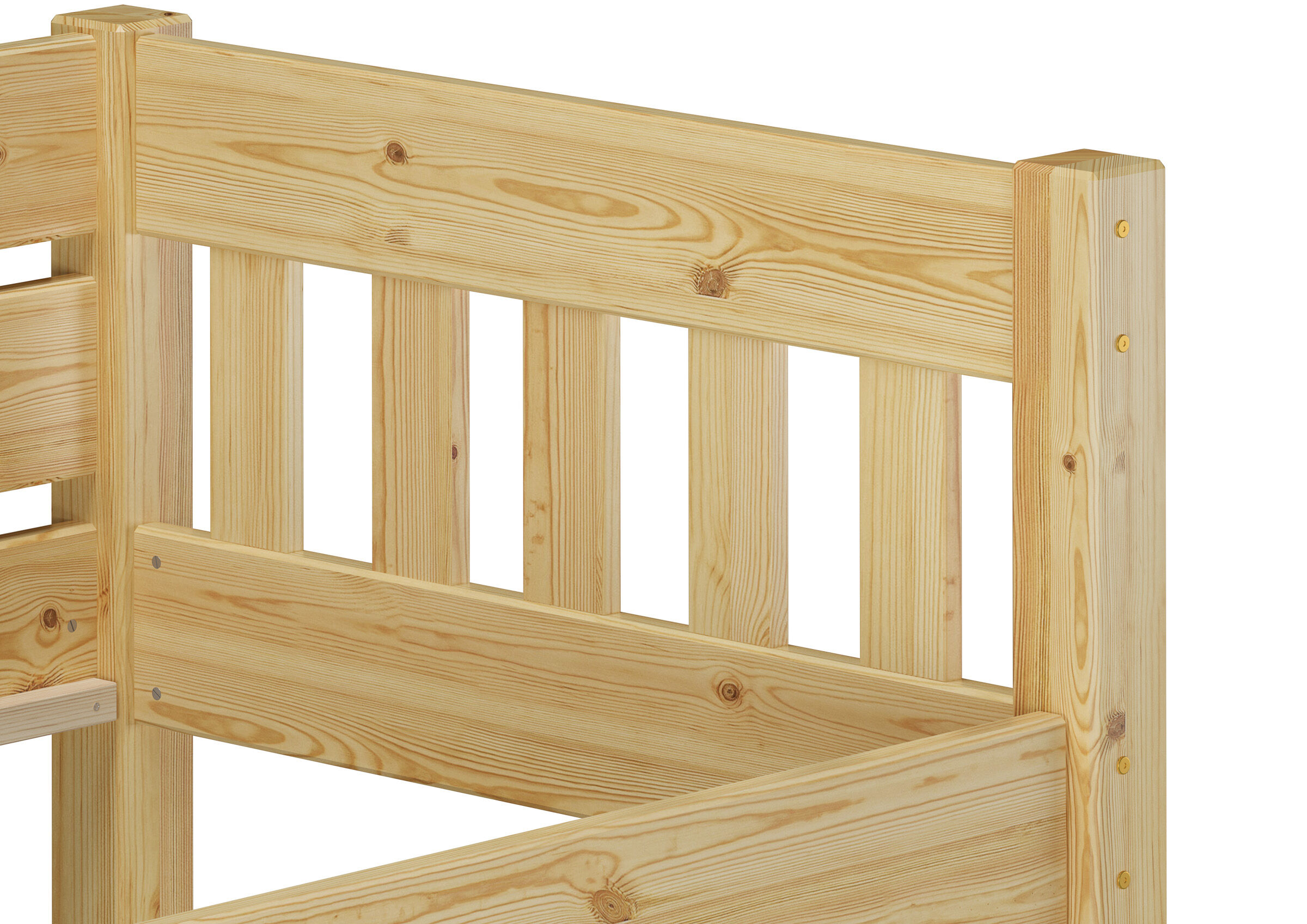 Holzbett, Bettgestell, Kiefer, Naturholz, Lattenrostloses Bettgestell, Holzbett Kiefer