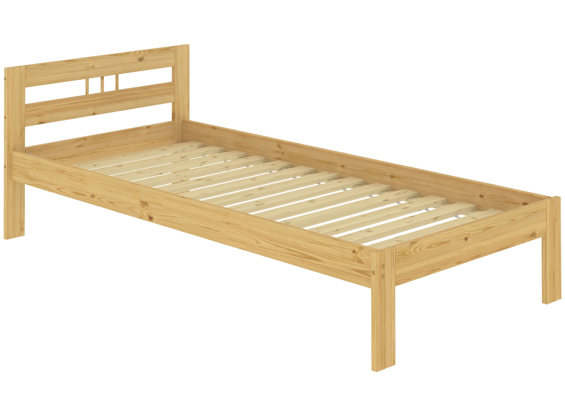 holzbettrahmen, bett, rahmen, holzbett, diy-bed, Massivholzbett Kiefer natur mit Lattenrollrost