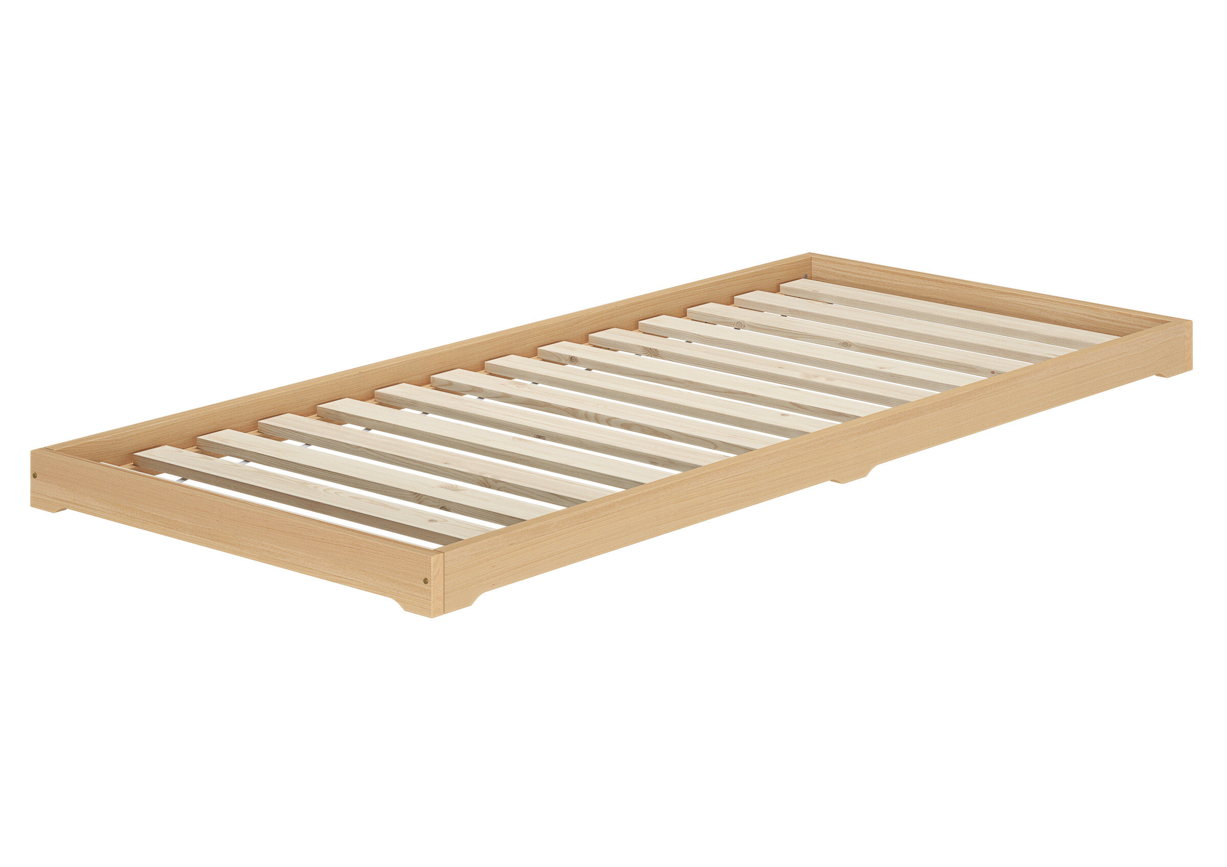 Niederflurbett Bettrahmen Studenten Futon Bodenbett 90x200 Buche Massivholz V-60.66-09