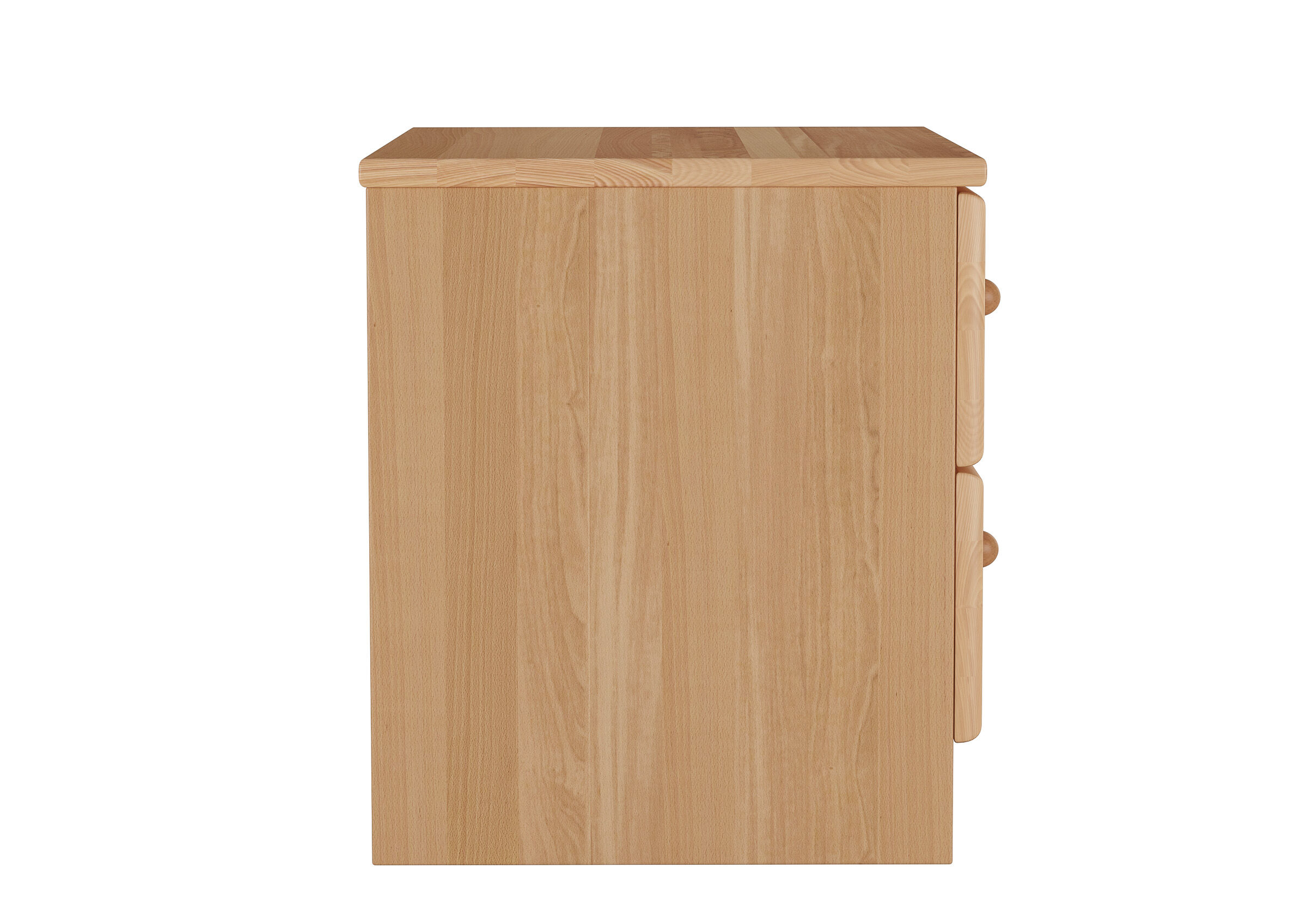 Holz, Kasten, Schubladen, Naturholz, Holzkiste, Buche Nachtisch aus der Seite im Detail