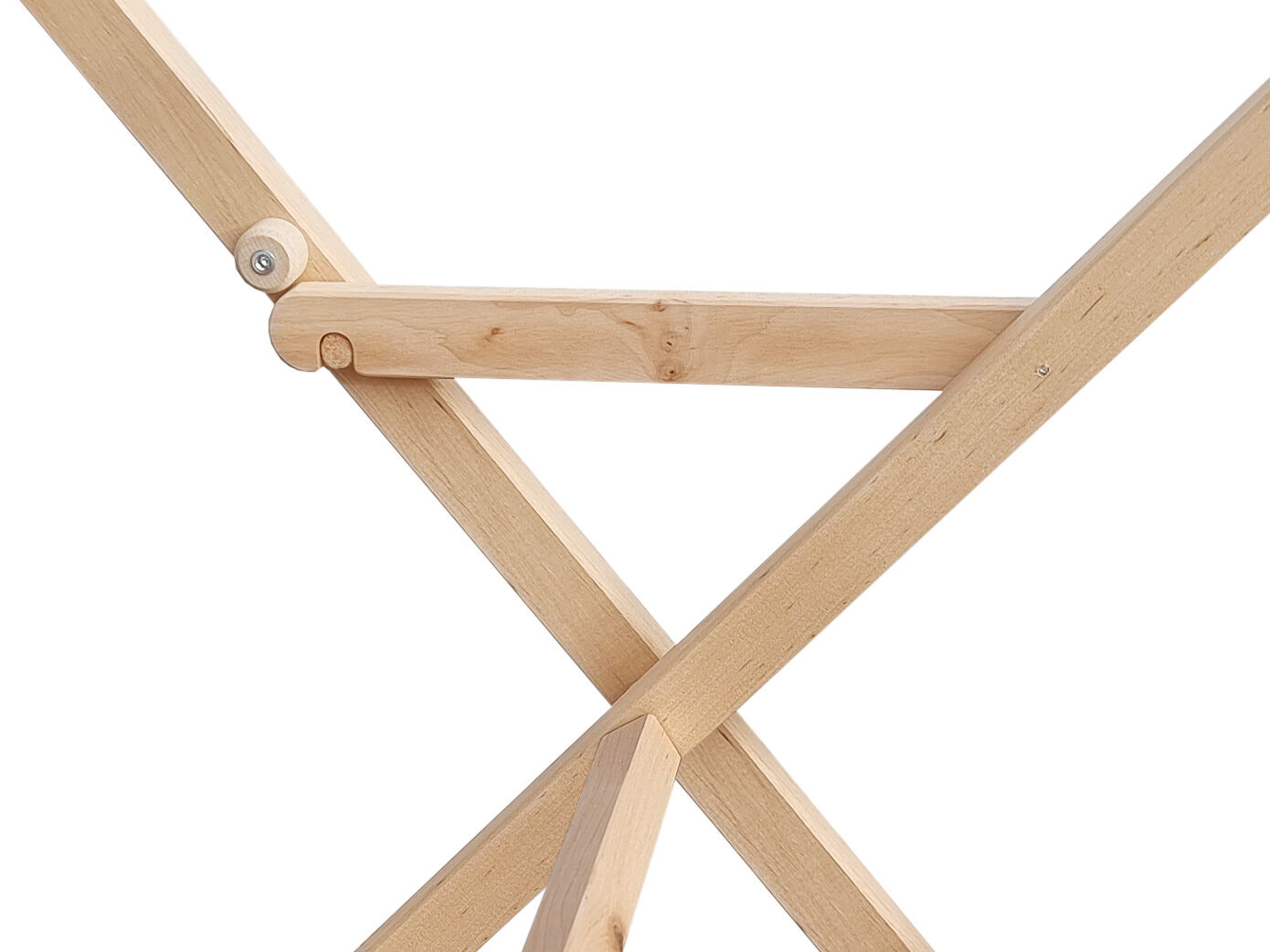 Holz, Bildungsstuhl, Holzstuhl, Kreuzrahmen, Naturholz, Detailbild des Spielzeugs