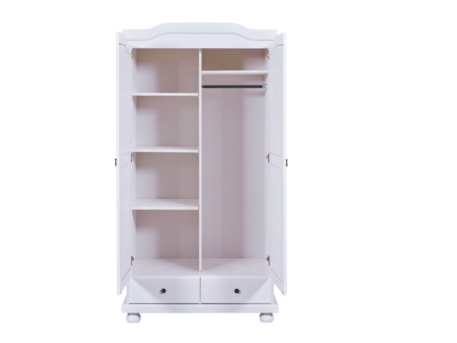 Kleiderschrank, Schrank, Schrank mit Türen, Weiß, Schubladen, Kleiderschrank weiß