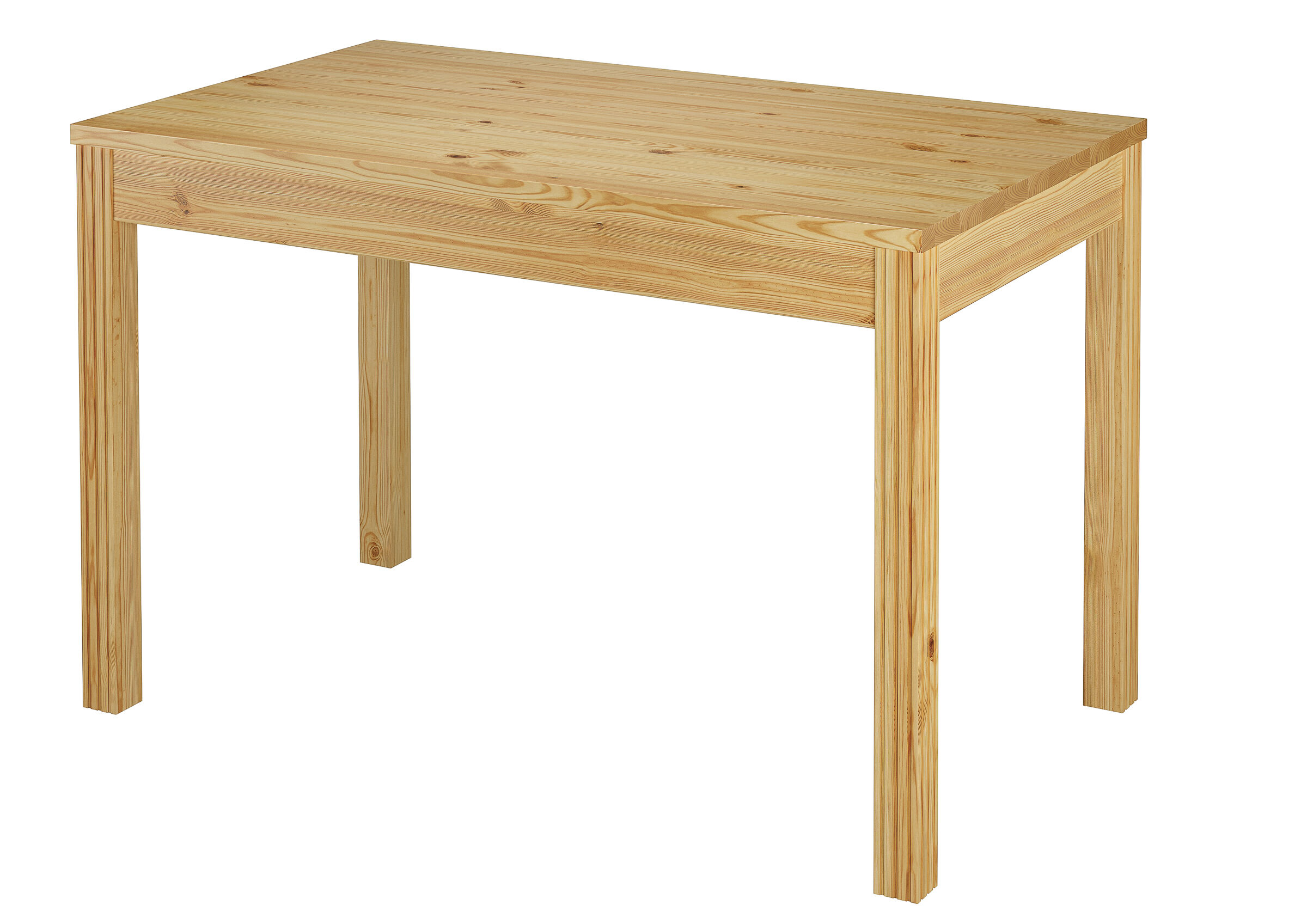 Holztisch, Esstisch, Massivholz, Naturholz, Holzoberfläche, Esstisch Kiefer, schmal, Längsrillen am Tischbeim