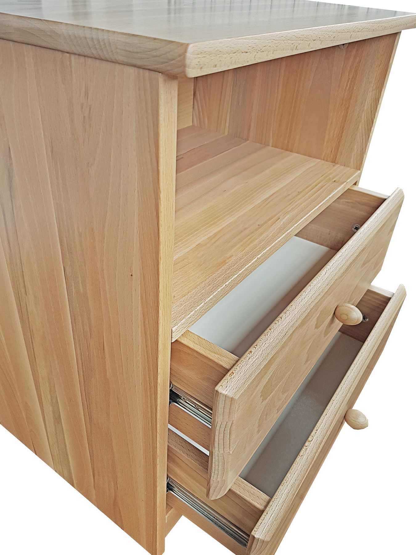 Holzkommode, Nachttisch, Schubladen, Naturholz, Holzmöbel, hoher Nachttisch Buche