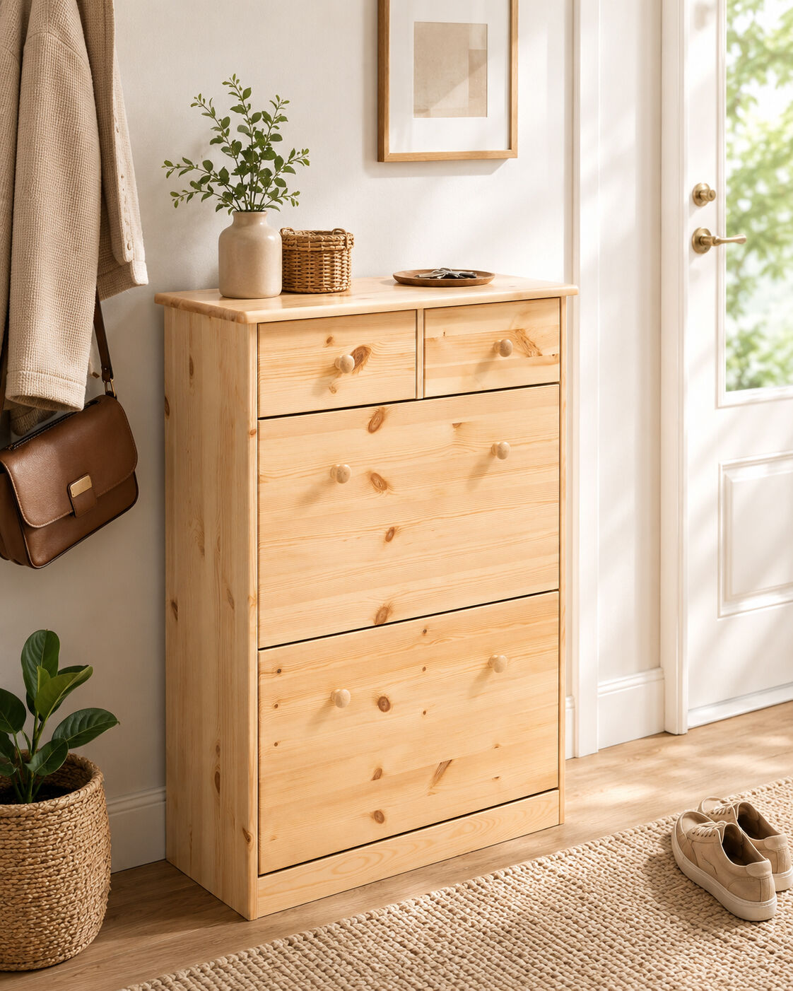 Kiefernmöbel, Kommode, Holzkommode, Schuhboden, Besteckhalterung?, Schuhkipper Kiefer