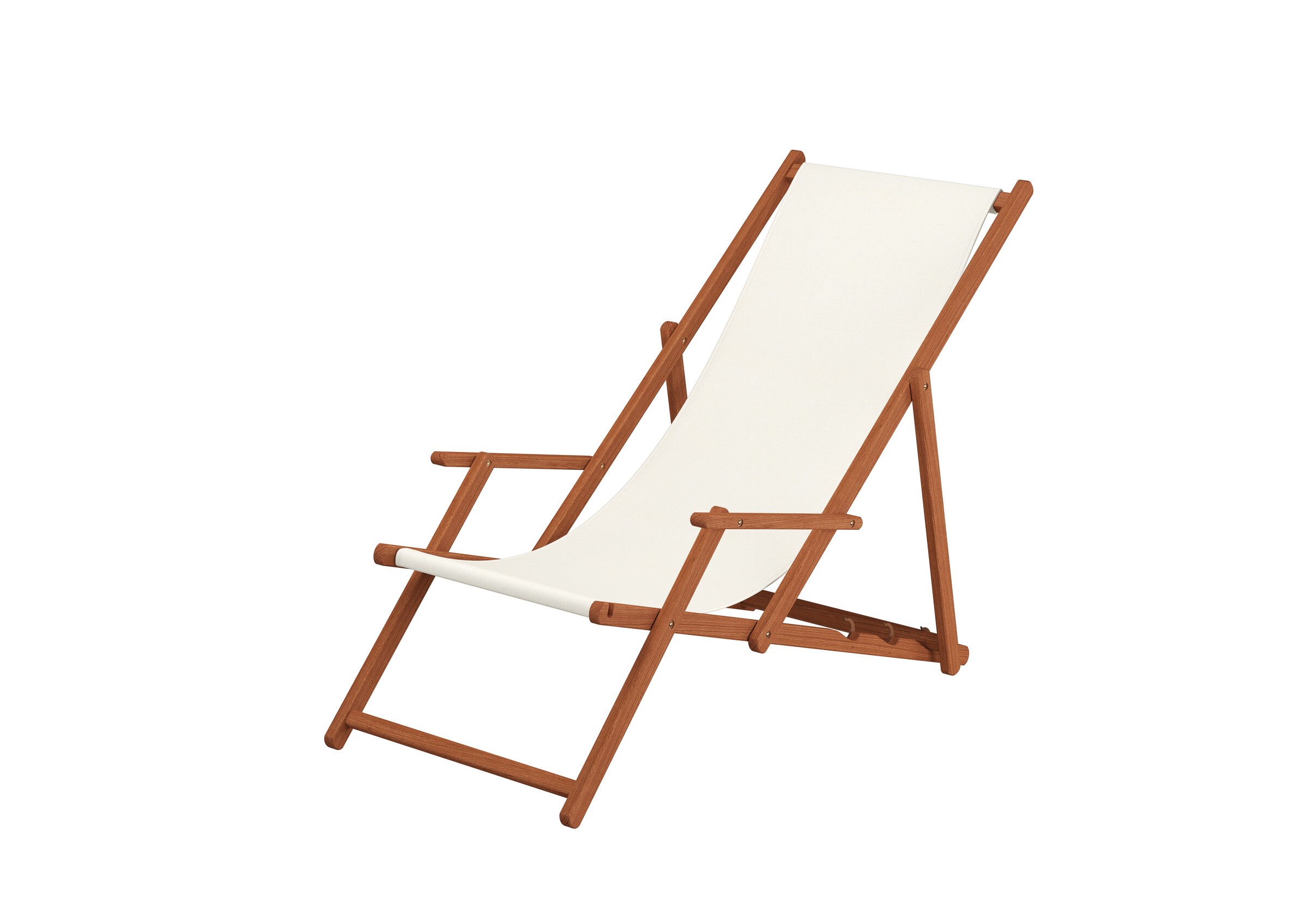 Leinwand, Stuhl, Mobiliar, Gartenstuhl Buche dunkel mit weißem Sitzstoff